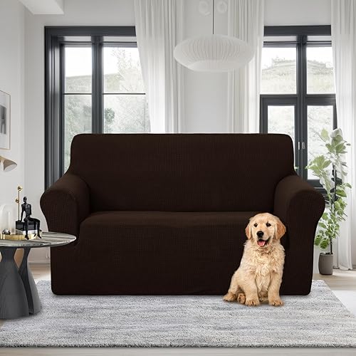 Miniatura 133 de U-NICE HOME Funda elástica para sofá de 2 plazas, funda protectora de muebles para sofá de 2 plazas, apta para mascotas (sofá biplaza, beige)