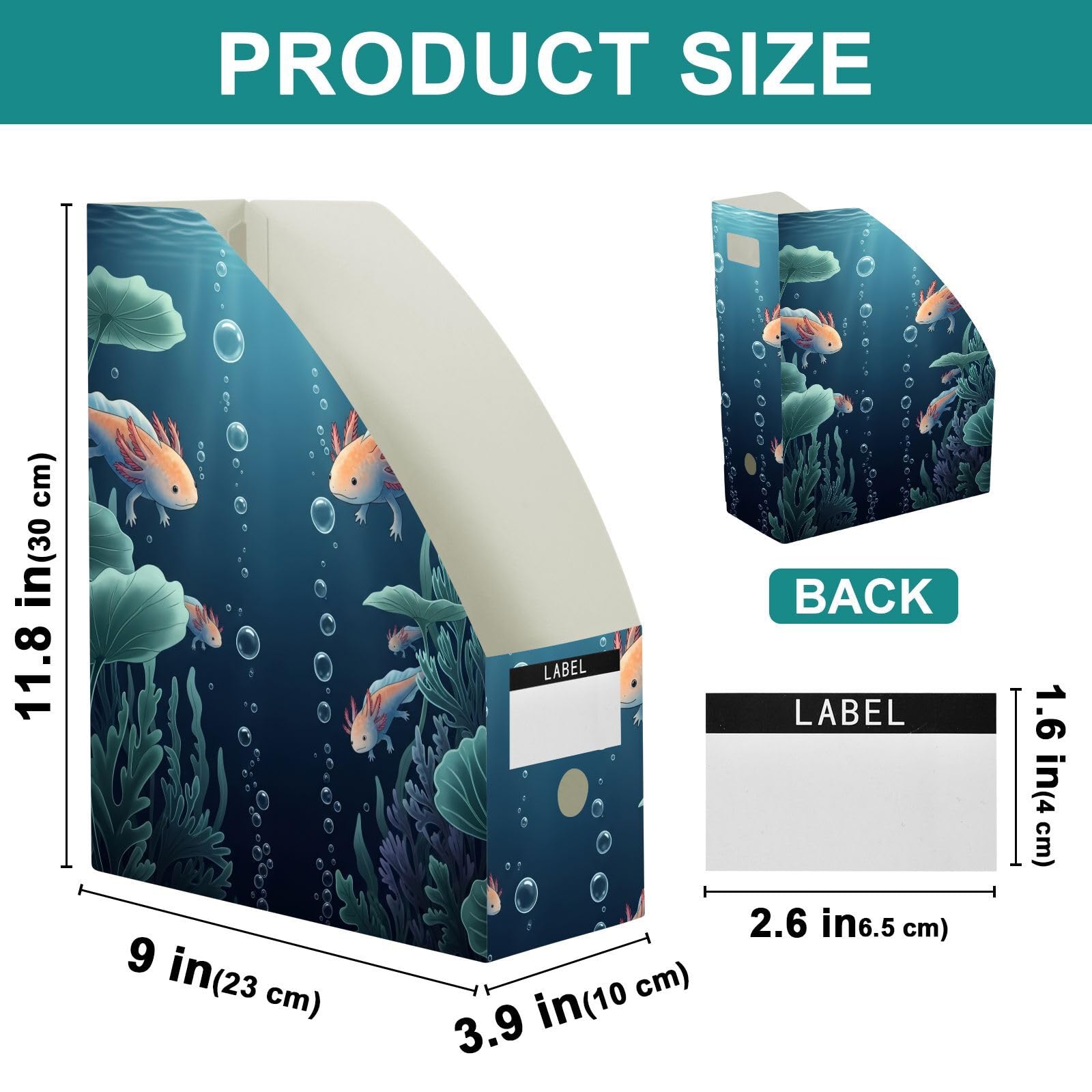 Klasyczny niebieski organizer na dokumenty Axolotl dla czytelników