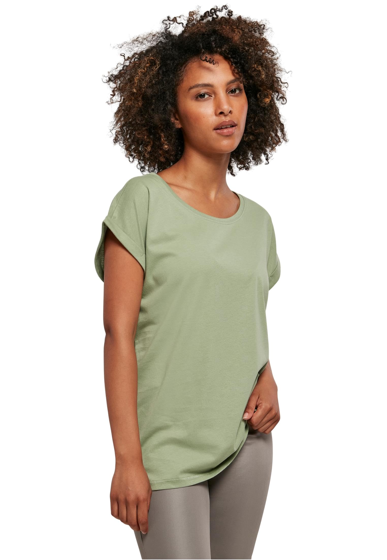 Build Your Brand Women's Extended Shoulder Tee, Softsalvia, 4XL