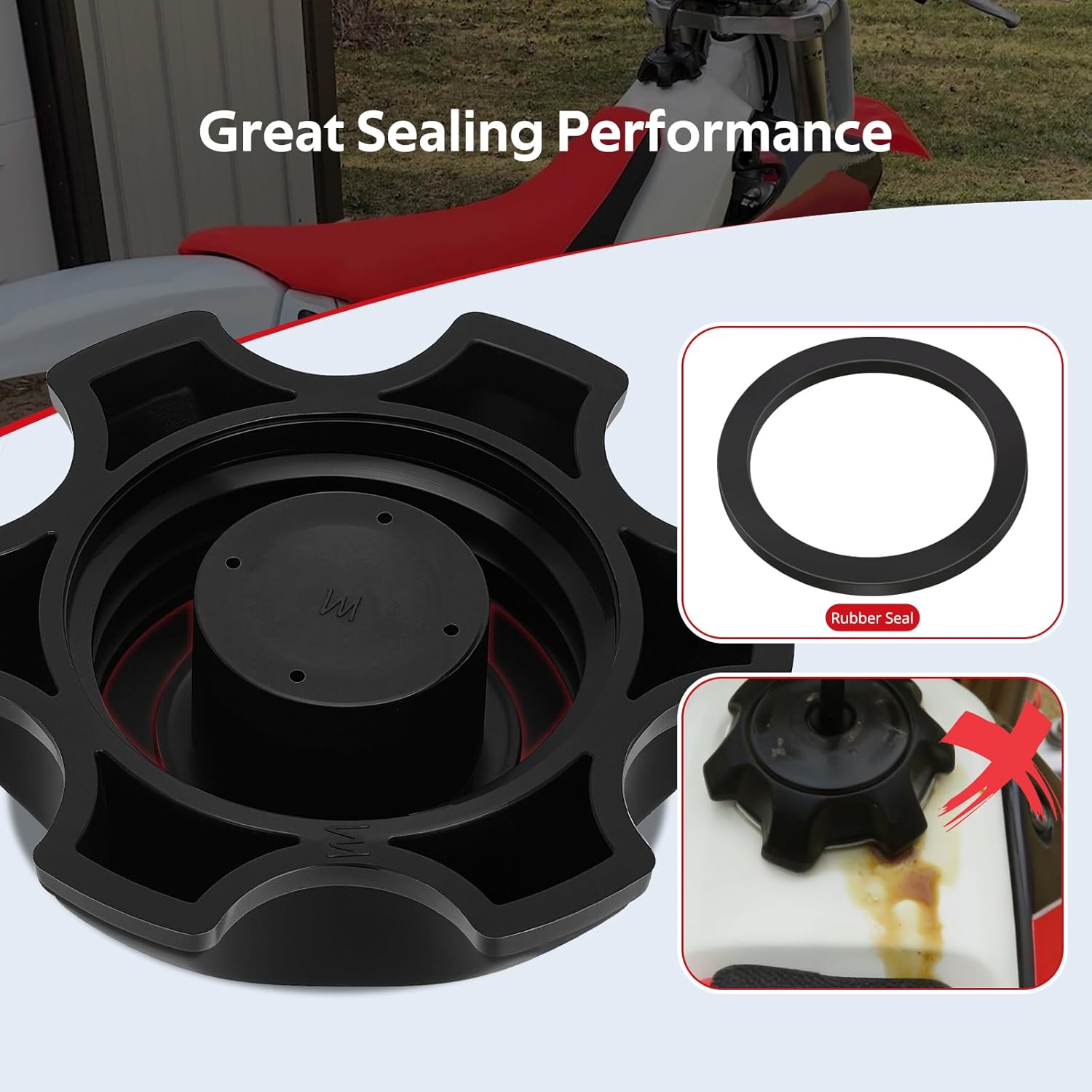 JAVIK Fuel Tank Gas Cap Assy For Honda CR125R CR250R CR500R CR80R 1984-1995 XR100R 1985-1987 O.E.M# 17620-ML3-840