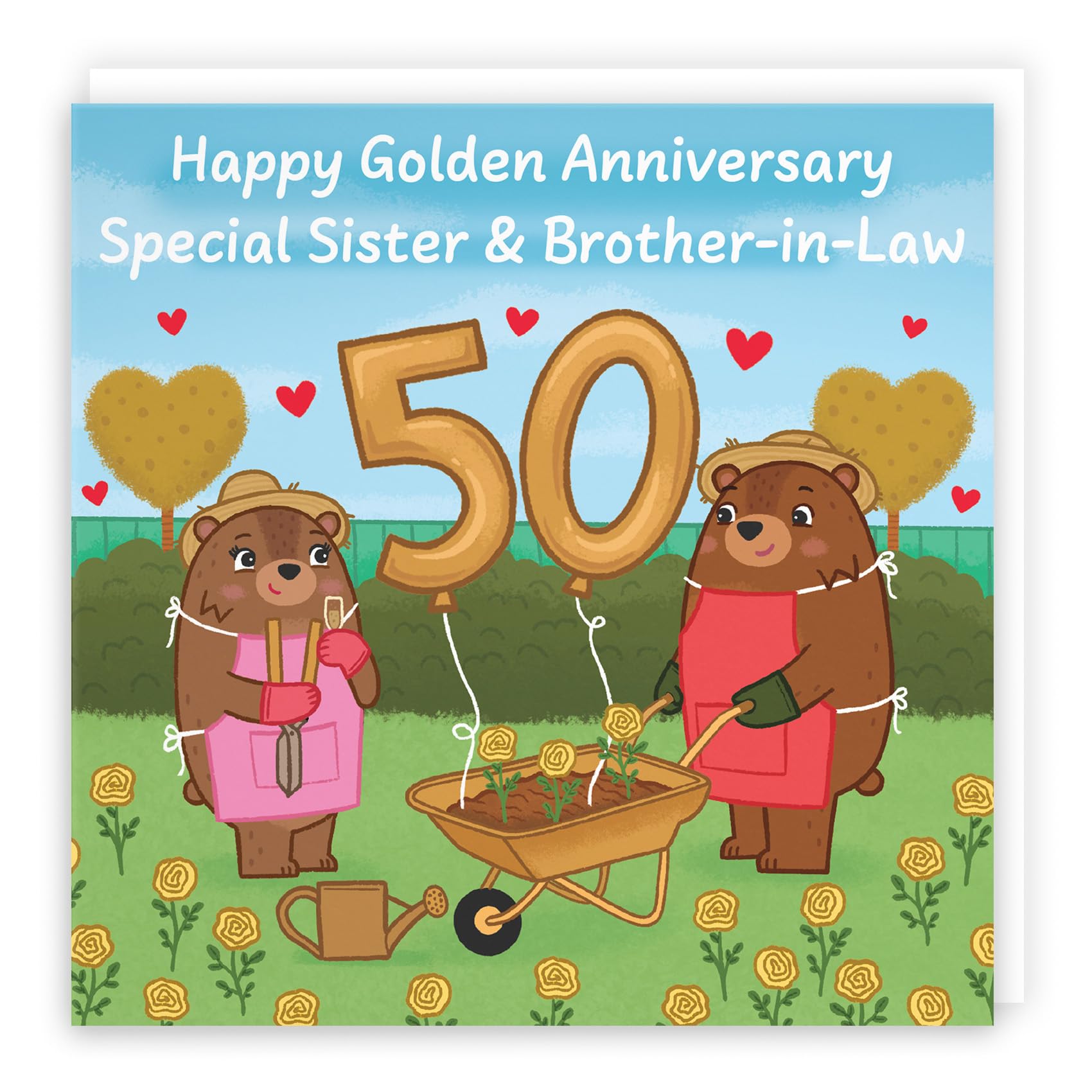 Hunts England, Sister And Brother In Law 50th Anniversary Card, Golden Anniversary, 50 Years