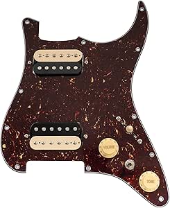 Musiclily Pro SE SSS Bedrade Slagplaat Pre-Wired Loaded Pickguard met Staggered Alnico 5 Single Coil Elementen voor Strat-stijl Elektrische Gitaar, 4-laags White Pearl