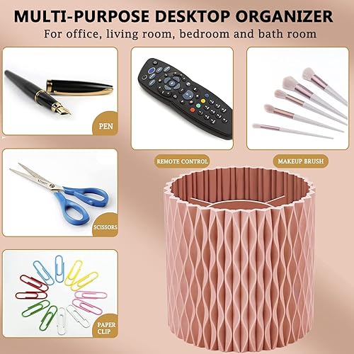 Miniatura 9 de YCROJBK Portalápices para bolígrafos, soporte de rotación de 360 grados para el hogar y la oficina, multifuncional de 5 compartimentos, organizador