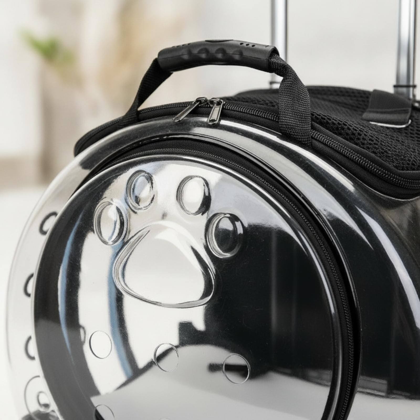 Baoblaze Trasportino Trasparente Zaino Trolley Borsa per Animali Domestici Gatto Cane Involucro Rigido in PVC E Acrilico con Panoramica Apertura Tonda Fori, Arancione Trasparente