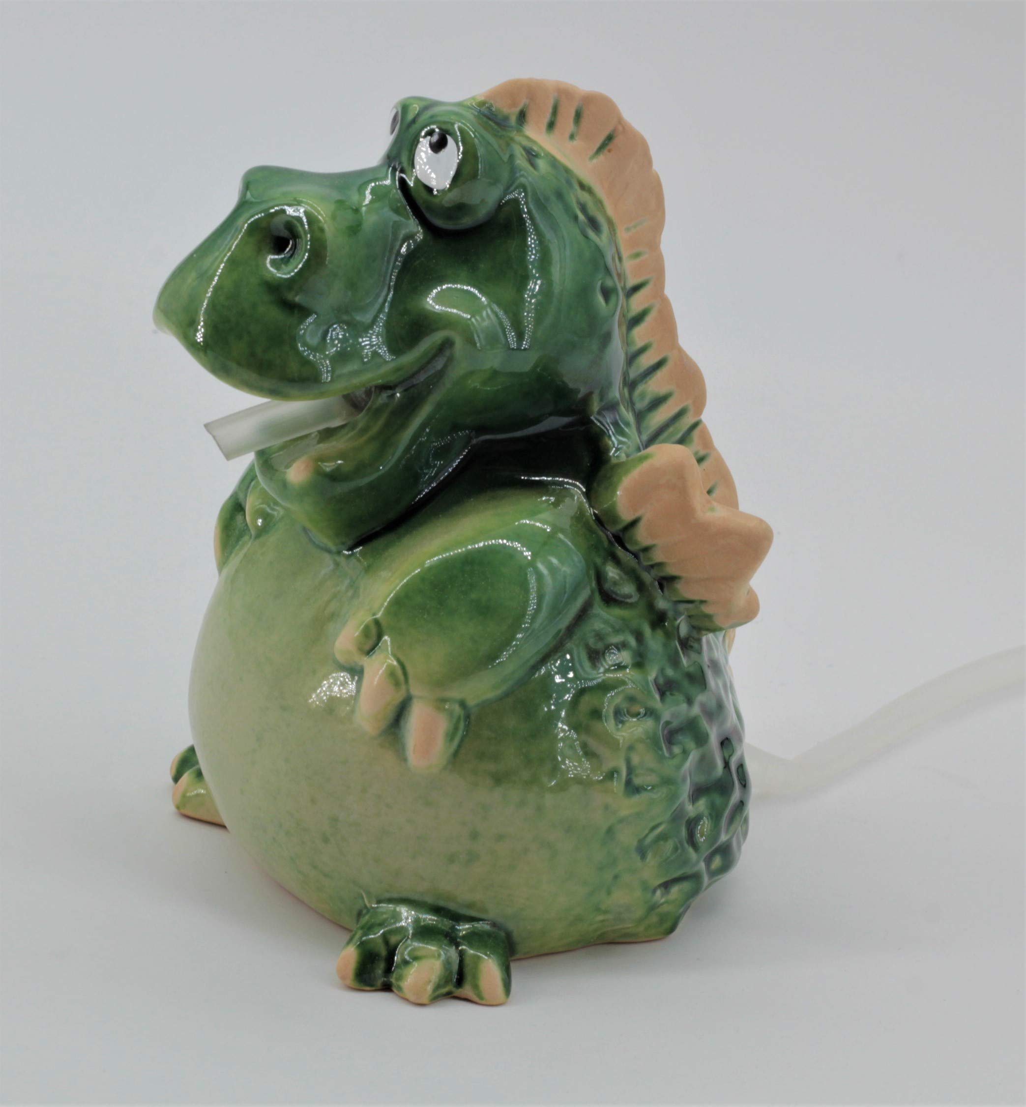 Wasserspeier Drache Keramik grün