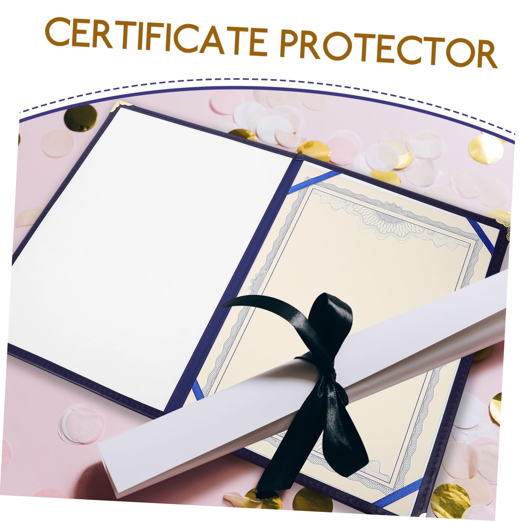 Copertina Certificato D'onore in Pelle A4 Custodia Protettiva Rigida, Cartella Portadocumenti Orizzontale e Verticale per Diplomi, Premi e Certificati, per Ufficio e Casa