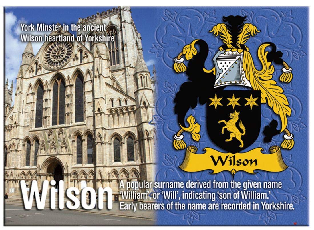 Wilson English Ancestry Family Name Souvenir Metallic Picture Fridge Magnet