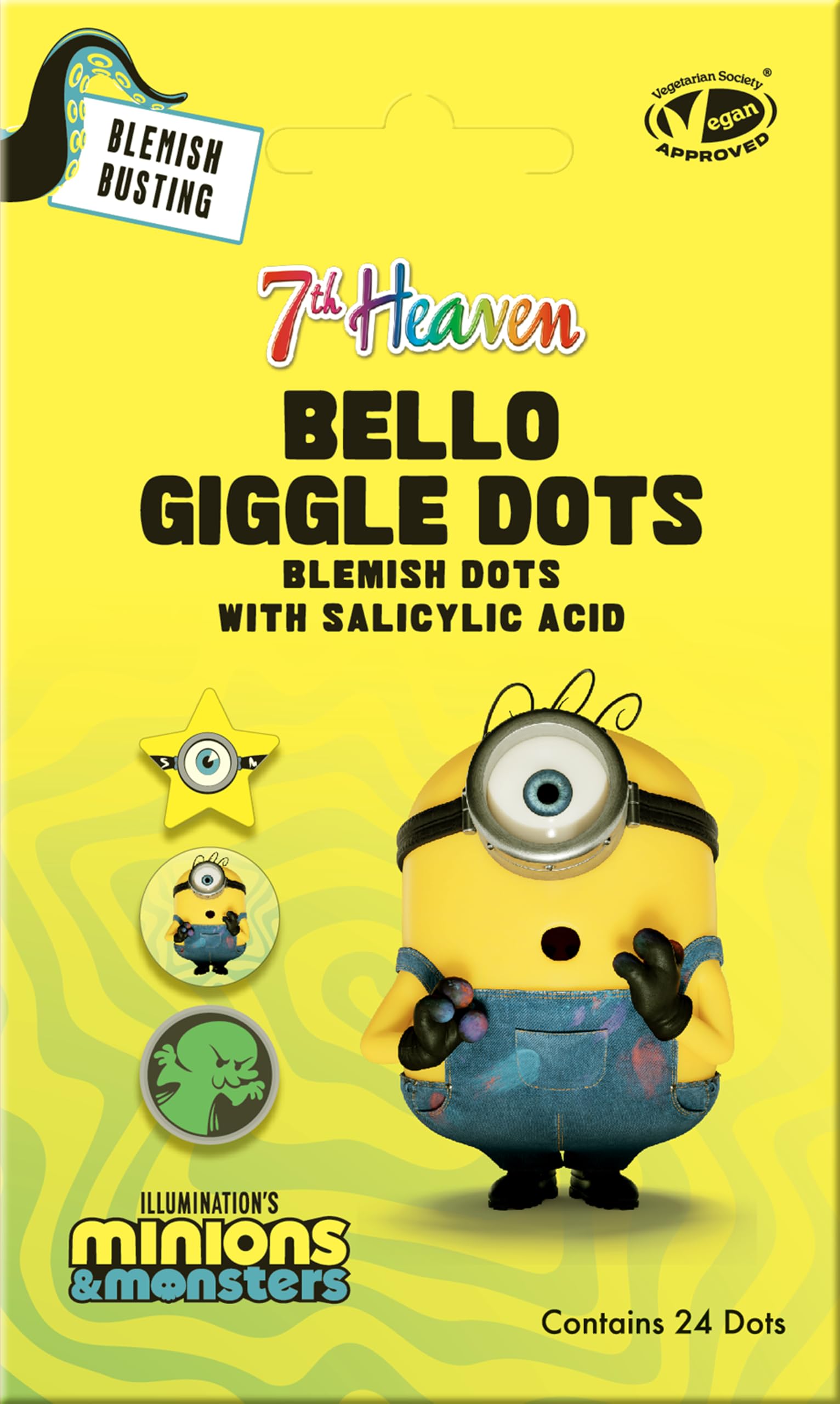 7th Heaven Minions Bello Giggle Dots - 24 Printed Blemish Dots