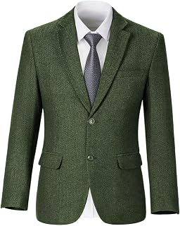 Men's Tweed Jacket Retro Mens Suit Blazer Slim Fit Herringbone Suits Wedding Groomsmen Prom Blazers Men Tux Jacket