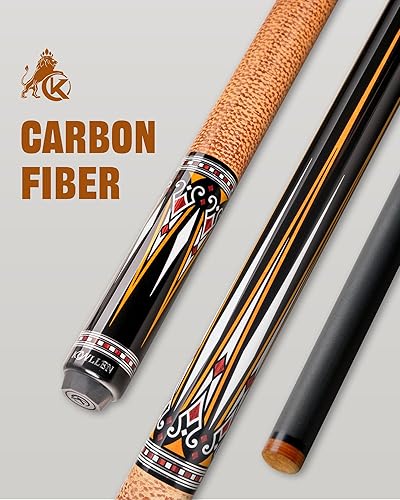 Miniatura 8 de KONLLEN Taco de piscina de fibra de carbono de 58 pulgadas, palos de piscina profesionales para adultos, tecnología de carbono completo, baja