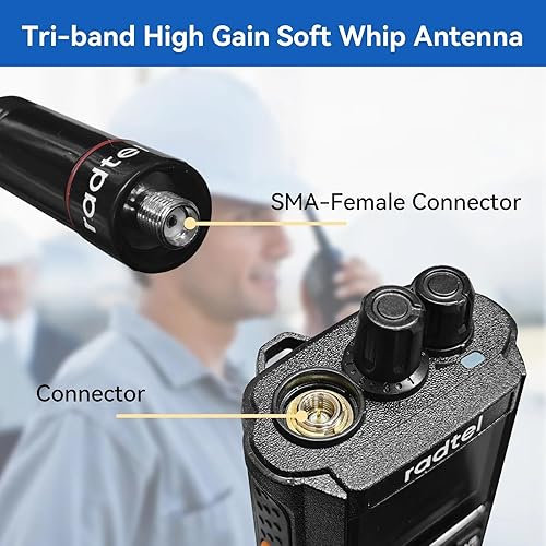 Miniatura 4 de Radtel Antena flexible Tri-Band RHD-771S 144220430Mhz 35cm13.7inch SMA Antena blanda plegable hembra compatible con radios Baofeng Radtel RT-910B