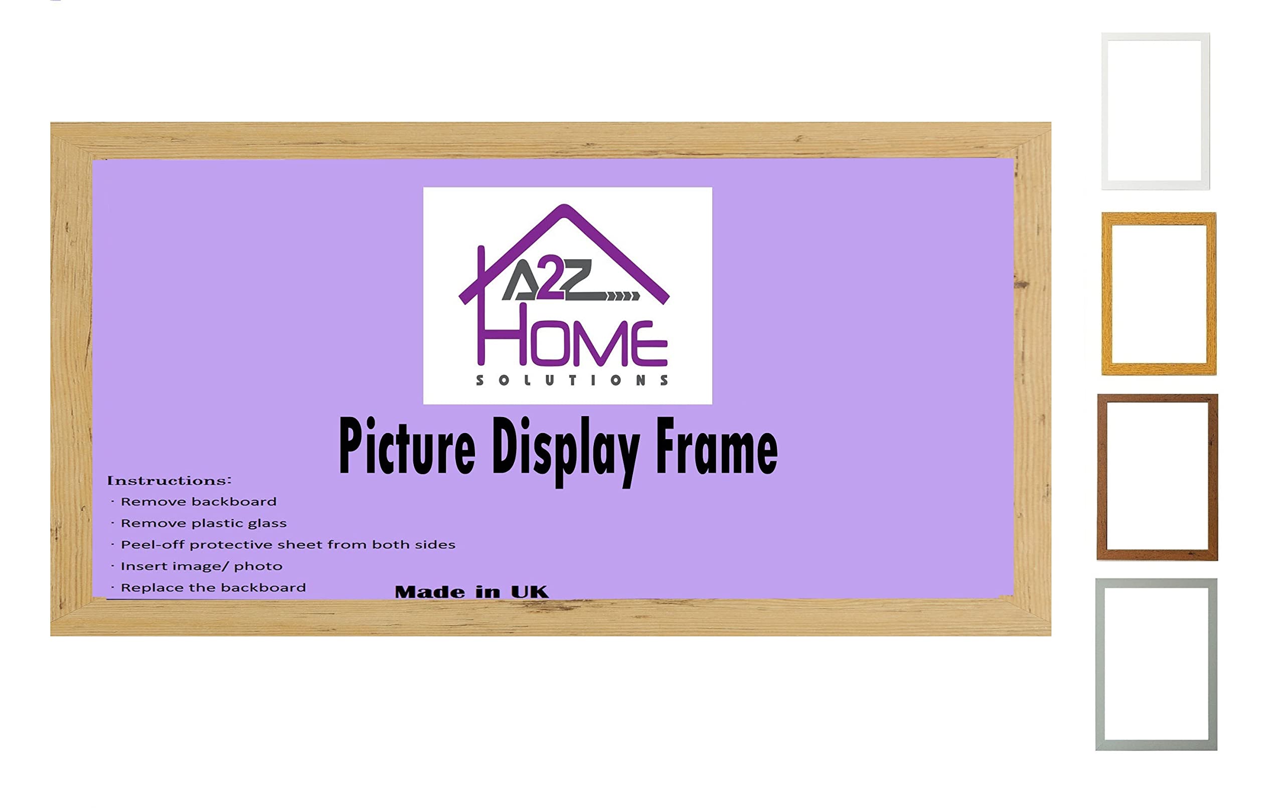 A2Z Home Solutions® Large Wall Picture Frame Stunning Look Quality Backing Landscape & Portrait Display Photo Frame For Wall Poster Canvas Painting Certificate Art Gallery (60x20 cm, Pine)
