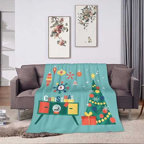 Miniatura 2 de Manta de 30 x 40 pulgadas, de franela suave y acogedora con diseño de árbol de Navidad, manta cálida para adultos en sofá, cama, 40 x 30 pulgadas