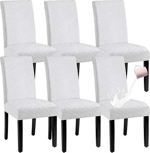 Miniatura 53 de Juego de 6 fundas impermeables para sillas de comedor extragrandes (caqui, juego de 6 XL))