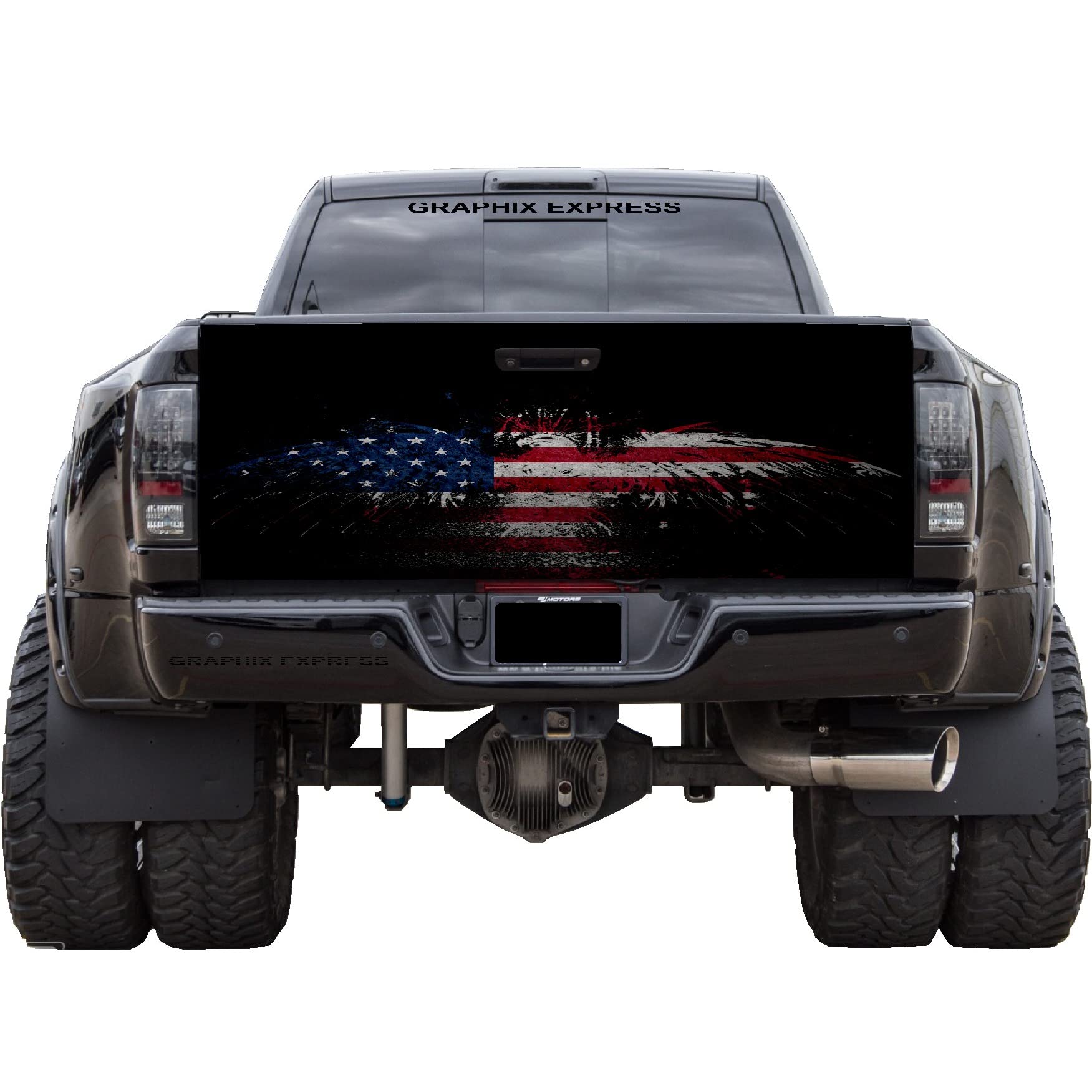 T326 American Flag Tailgate Wrap Vinyl Graphic Decal Sticker LAMINATED