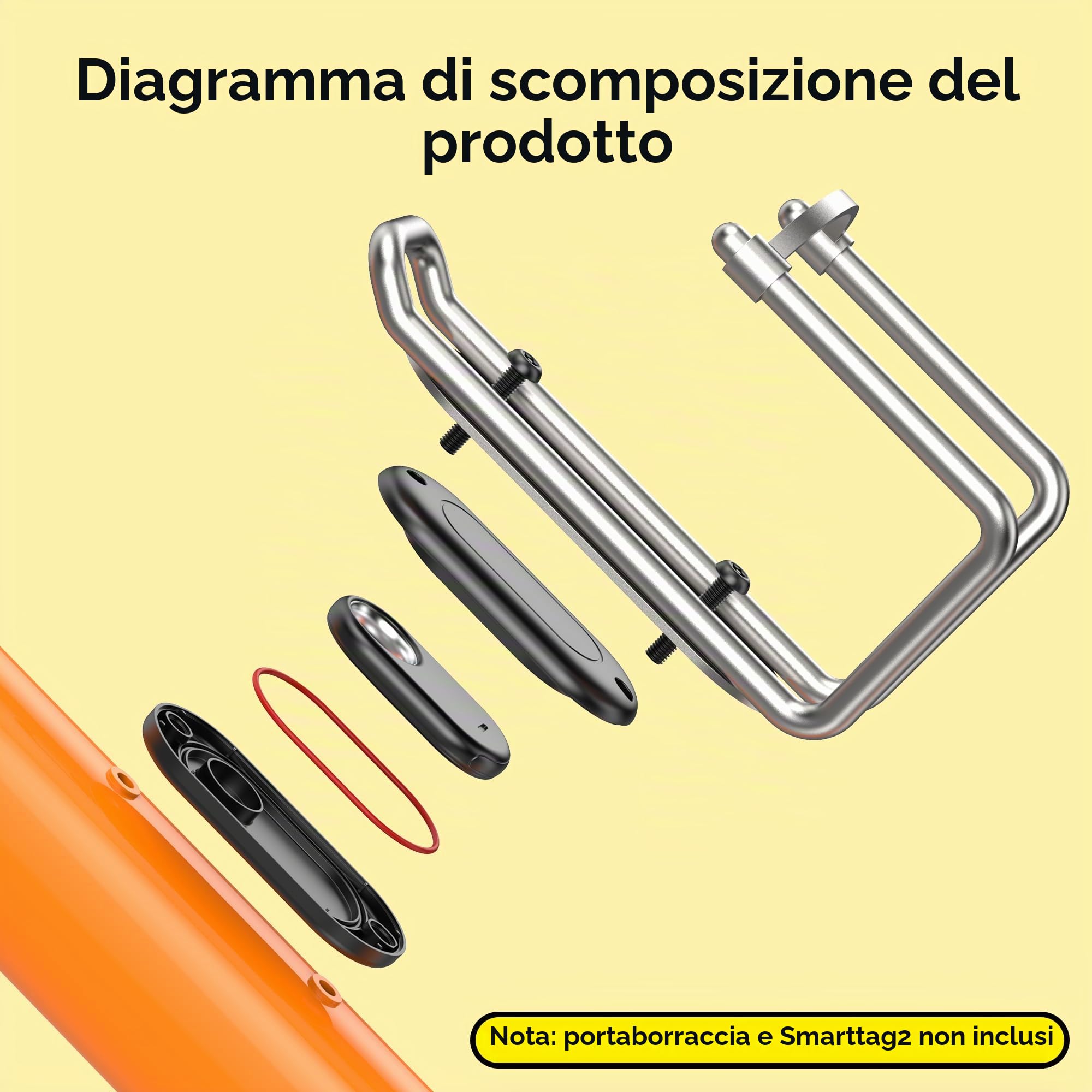 Supporto da bicicletta per Samsung SmartTag 2, universale, SmartTag 2, impermeabile, nascosto per bicicletta, GPS, per bicicletta, antifurto