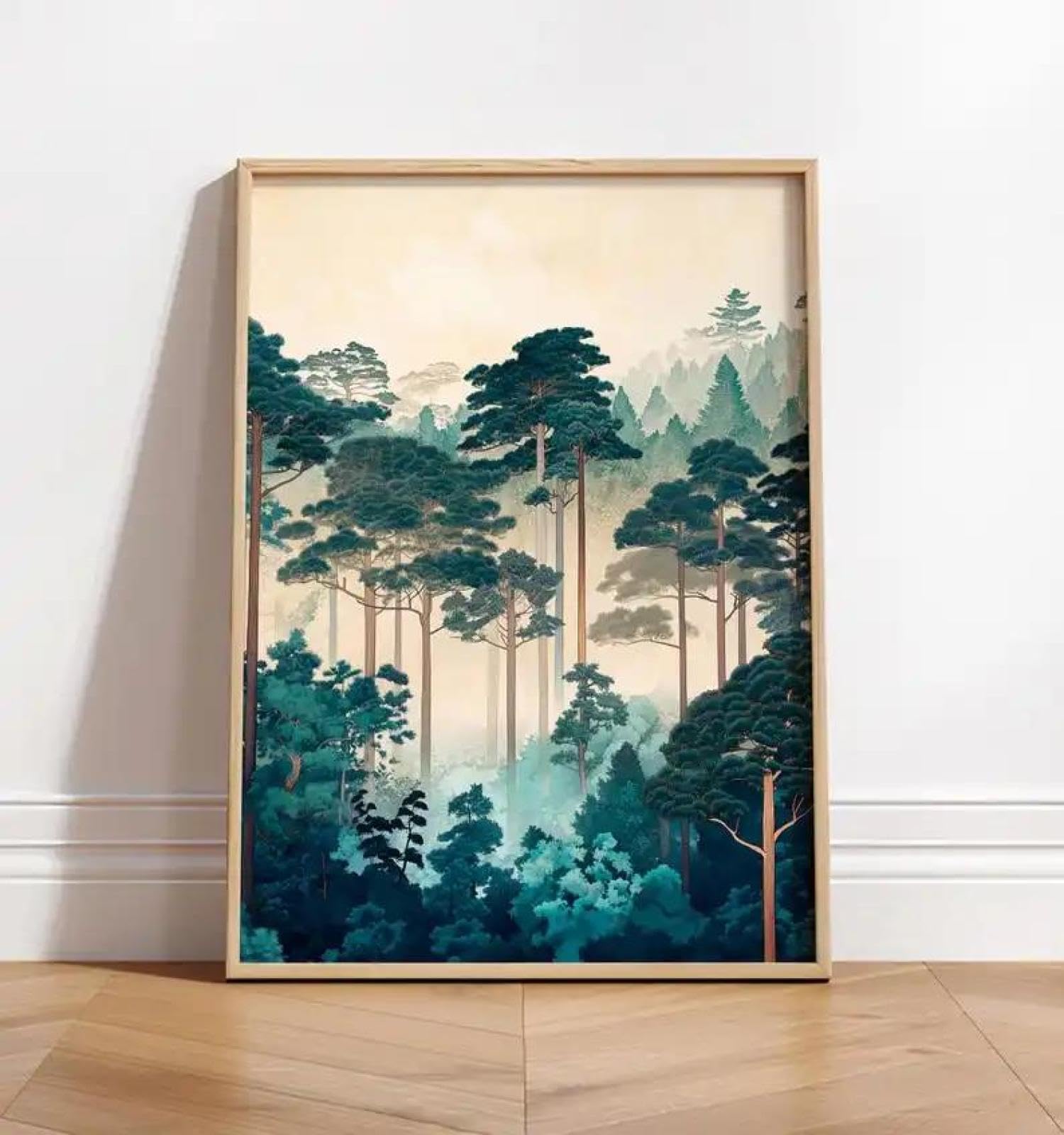 SHINERING Retro Forest Botanical Nature Canvas Painting Poster Prints Minimalist Wall Art For Living Room & Office Decortions 40X50Cm Unframed