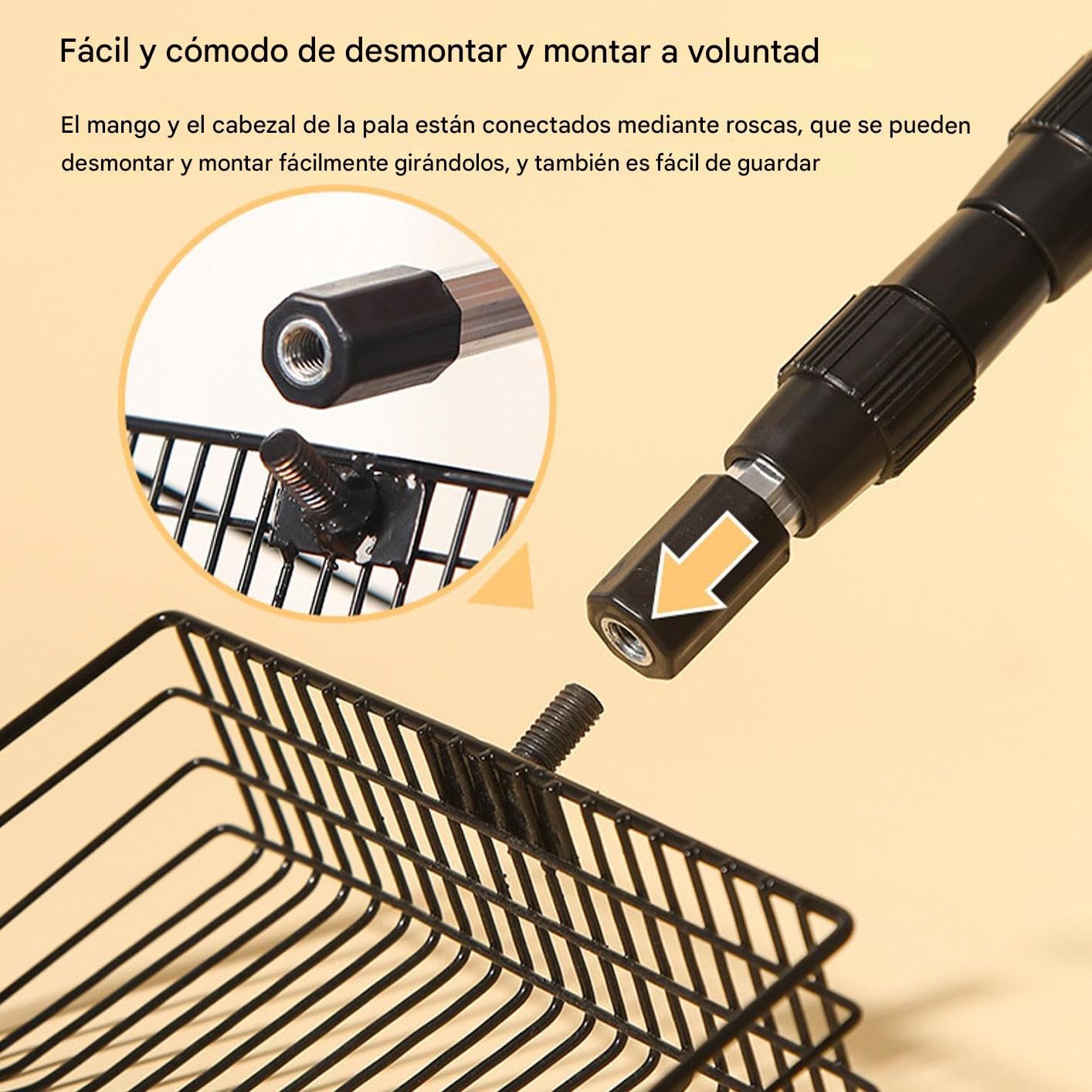 Recogedor De Excrementos De Gallinas - Rastrillo Y Pala para Gallinero,Herramienta Ergonómica Retráctil con Mango Largo para Limpieza Fácil De Mascotas