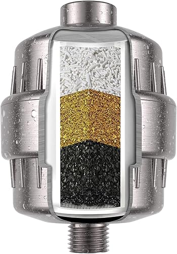 Miniatura 10 de Filtro de ducha, filtro para agua dura, filtro de cabezal de ducha de 15 etapas, cartucho que elimina cloro, metales pesados y otros sedimentos, Oil