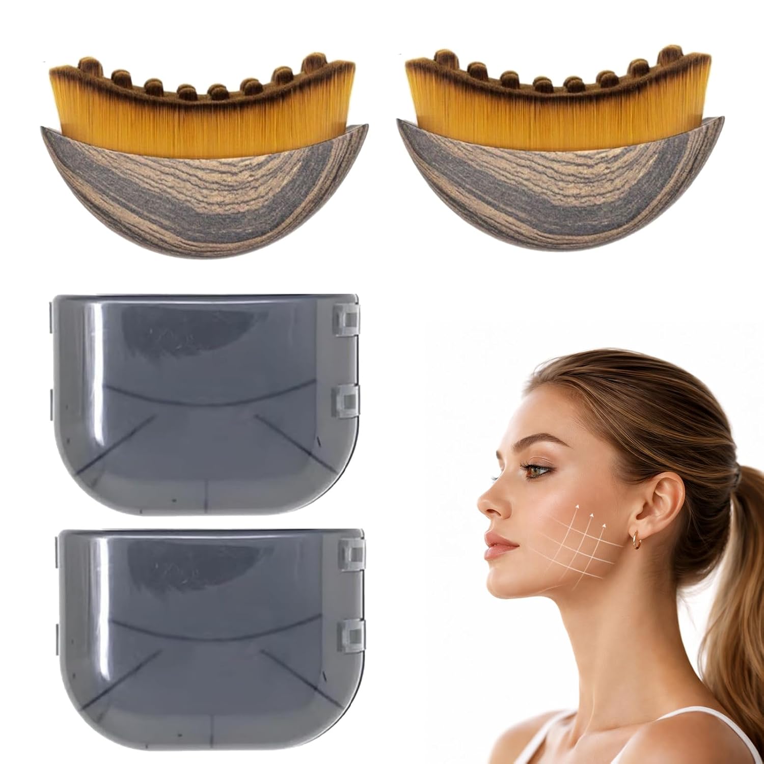 Lymphatic Contour Face Brush for Jawline Sculpting
