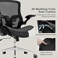 Vista 5 de Silla de oficina ergonómica de escritorio, 400 libras, grande y alta, resistente, cojín de espuma de modelado 3D ancho y suave, silla de escritorio