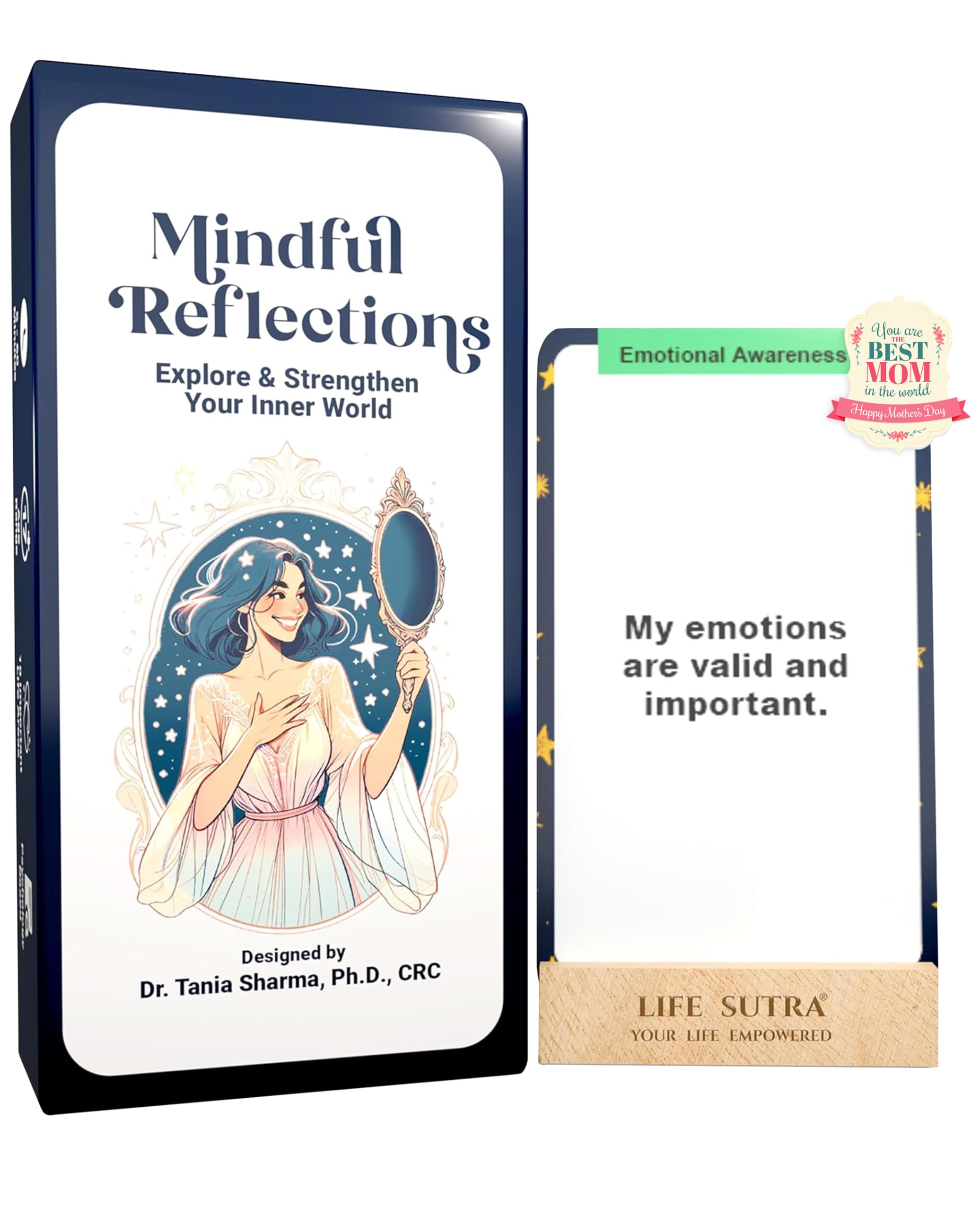 Mindful Reflections: 80 Affirmation Cards, Journaling Prompts and Activities. Designed by a Psychologist. Transform Daily Life with Stress Relief and Self-Care Exercises for All.