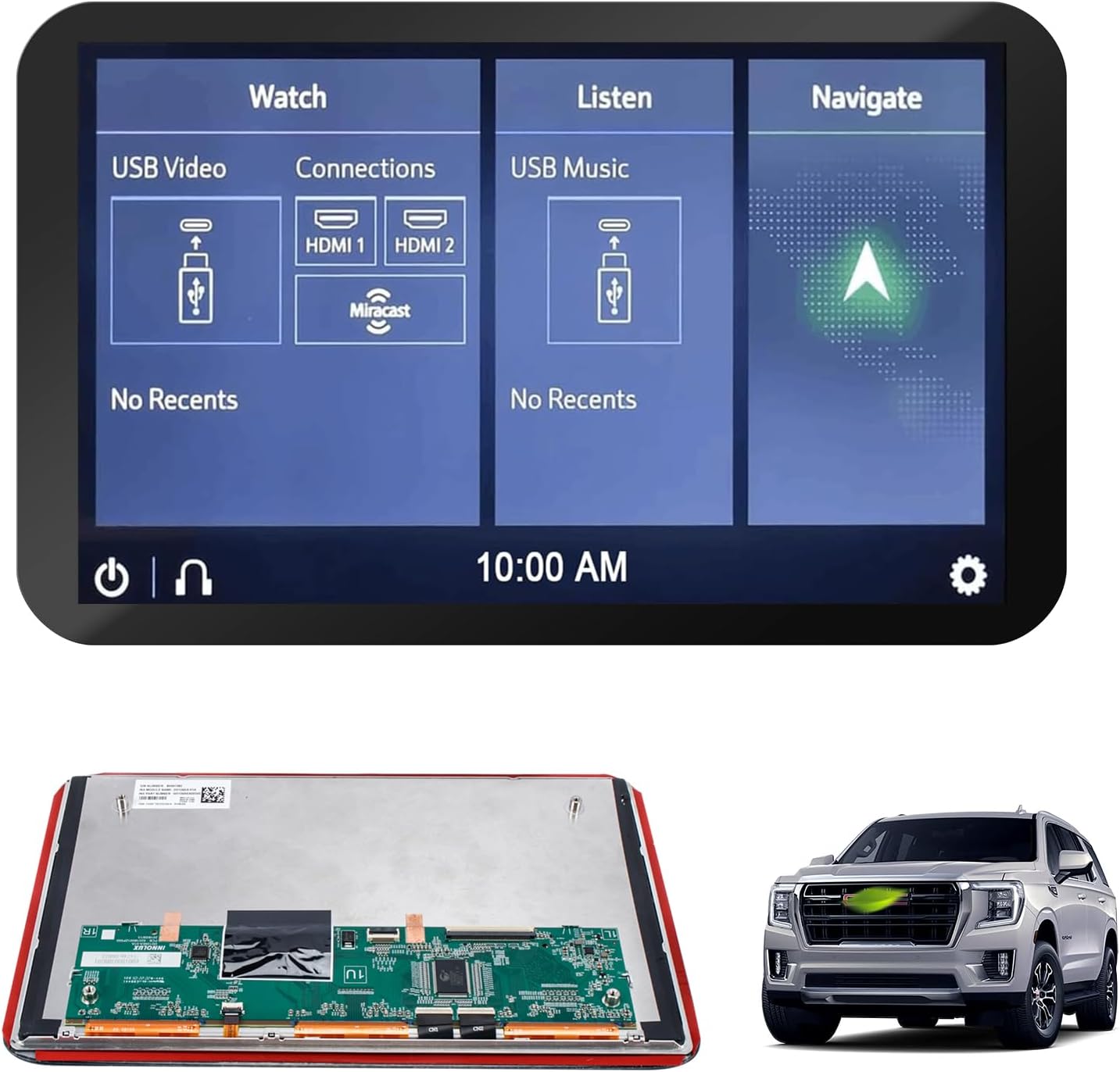 85100044 12.6" LCD Display in Rear Entertainment TV Headrest Back SEAT TV for 2021-2023 Chevy Suburban GMC Yukon XL Cadillac Escalade 2021-2024 Touch Screen