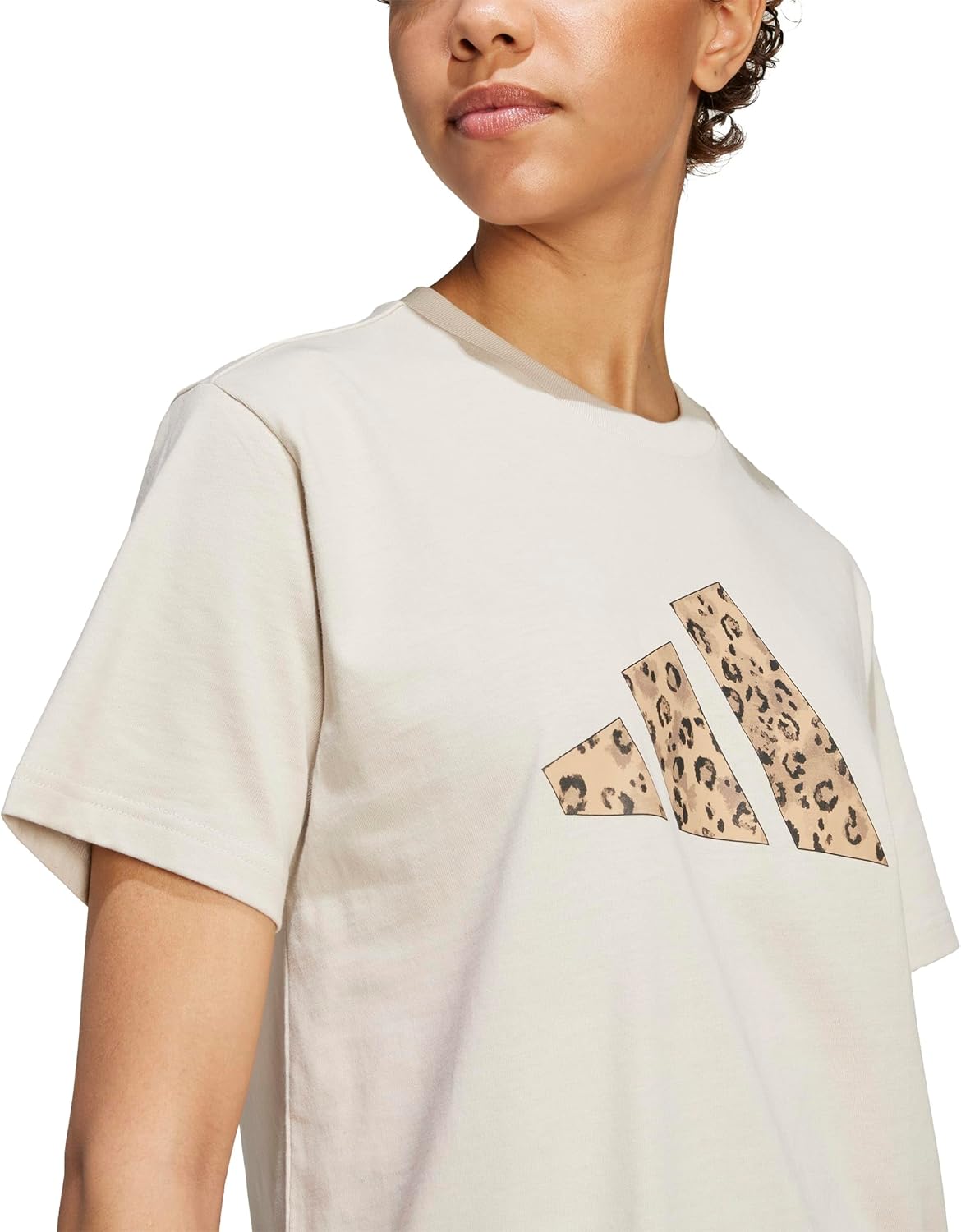 Adidas Womens Animal Print Graphic T-Shirt - Image 4