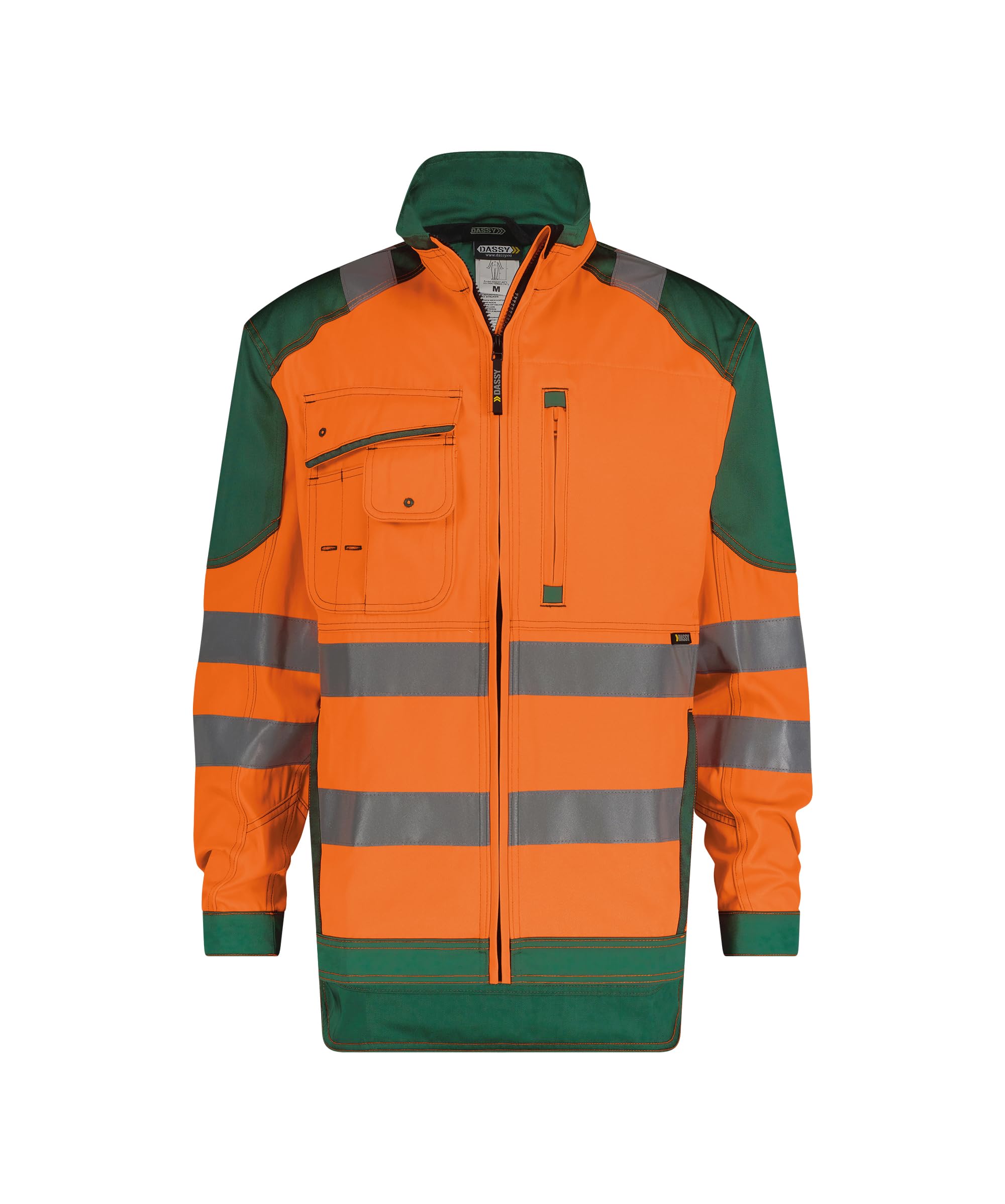 Orlando - Chaqueta de trabajo de protección de advertencia tamaños 3 x l, color leuchtorange/grün, tamaño 3XL