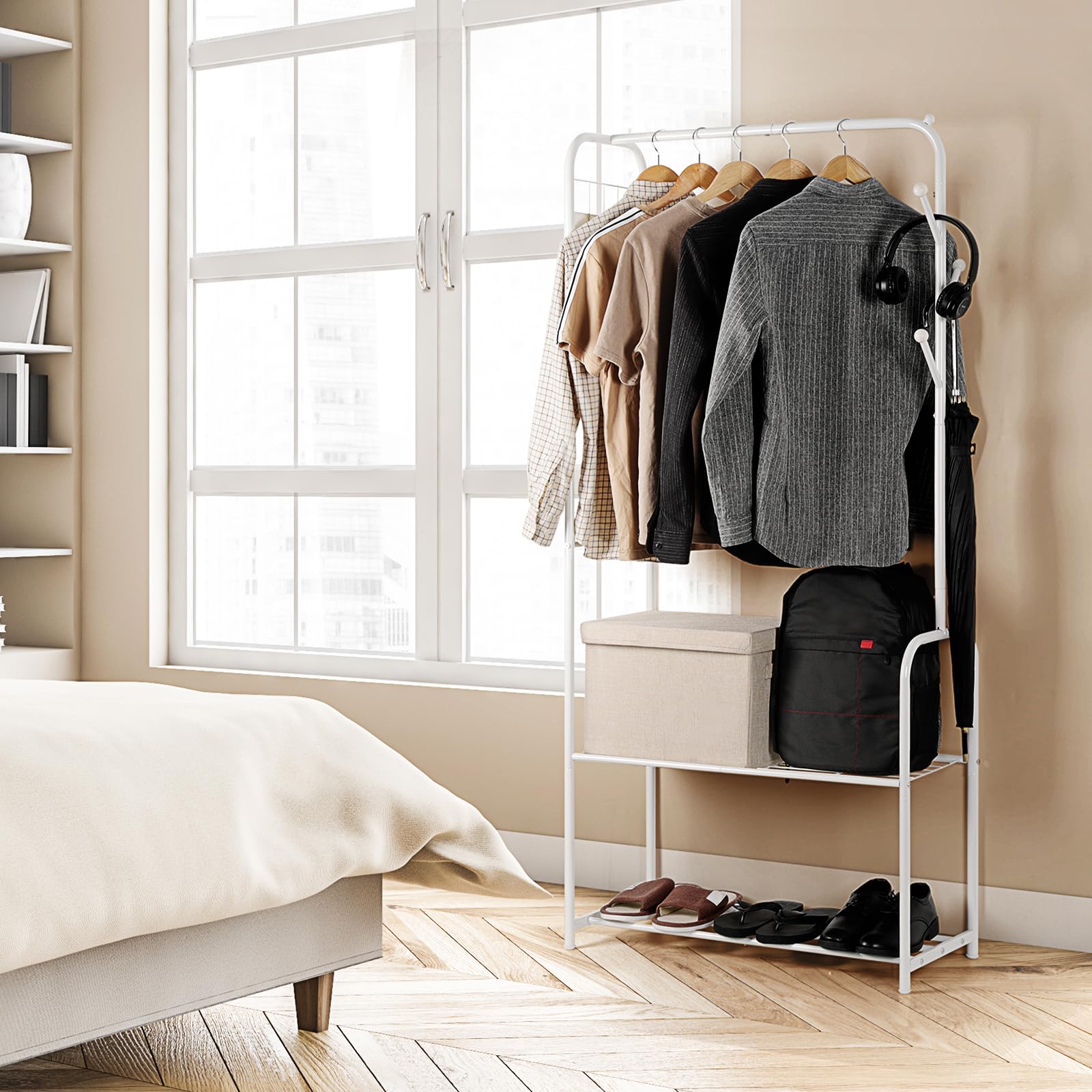 smusei Clothes Rack Metal Clothing Racks for Hanging Clothes ...