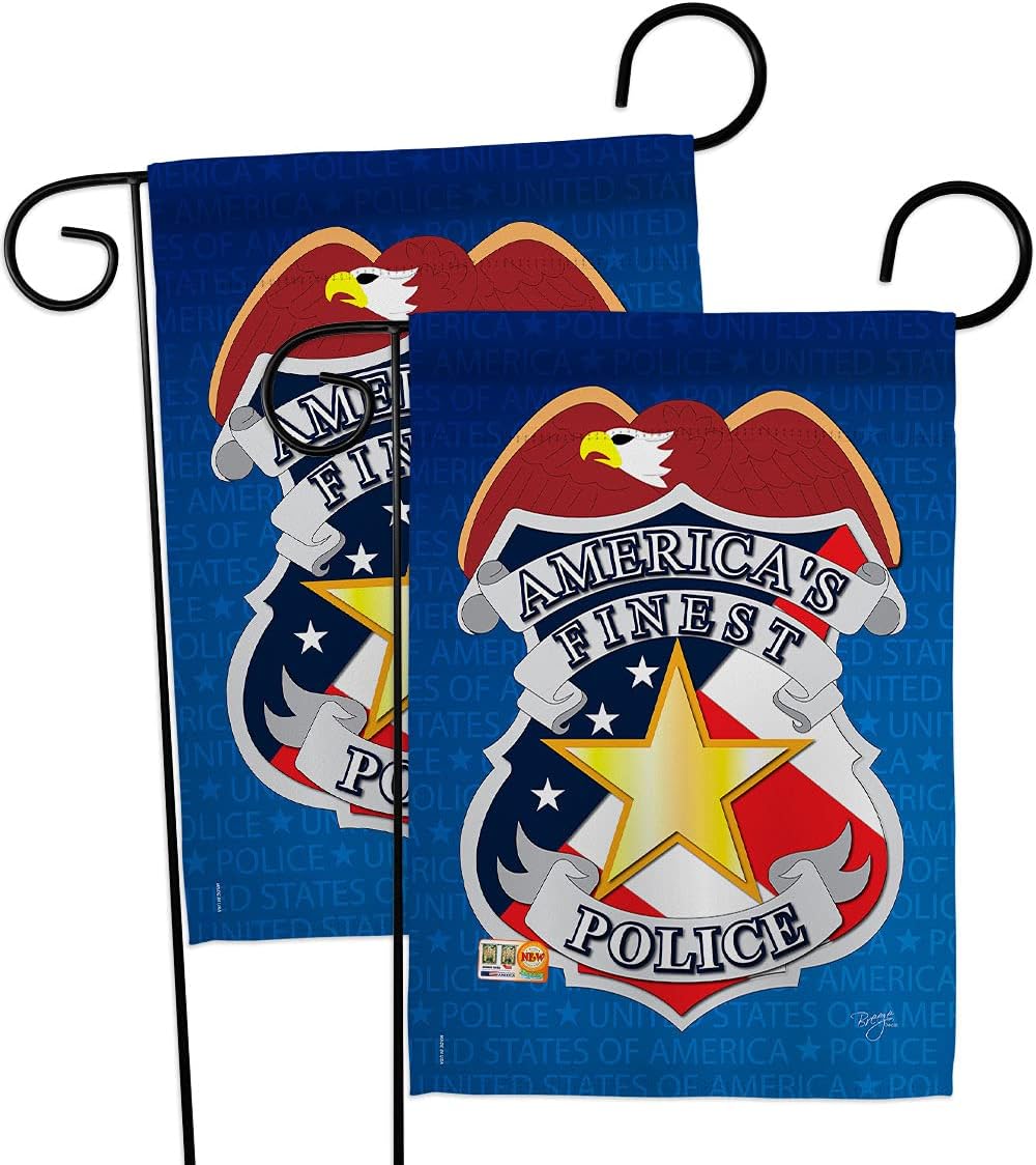 Police Burlap Burlap Garden Flags Pack First Responders Cop Law Enforcement Sheriff Officer Blue Line Support Our Troops Small Decorative Gift Yard House Banner Double-Sided Made In USA 13 X 18.5