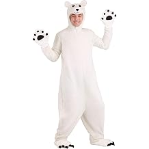 Adult Arctic Polar Bear Costume - Bodysuit with Hood, Mitts, and Shoe Covers