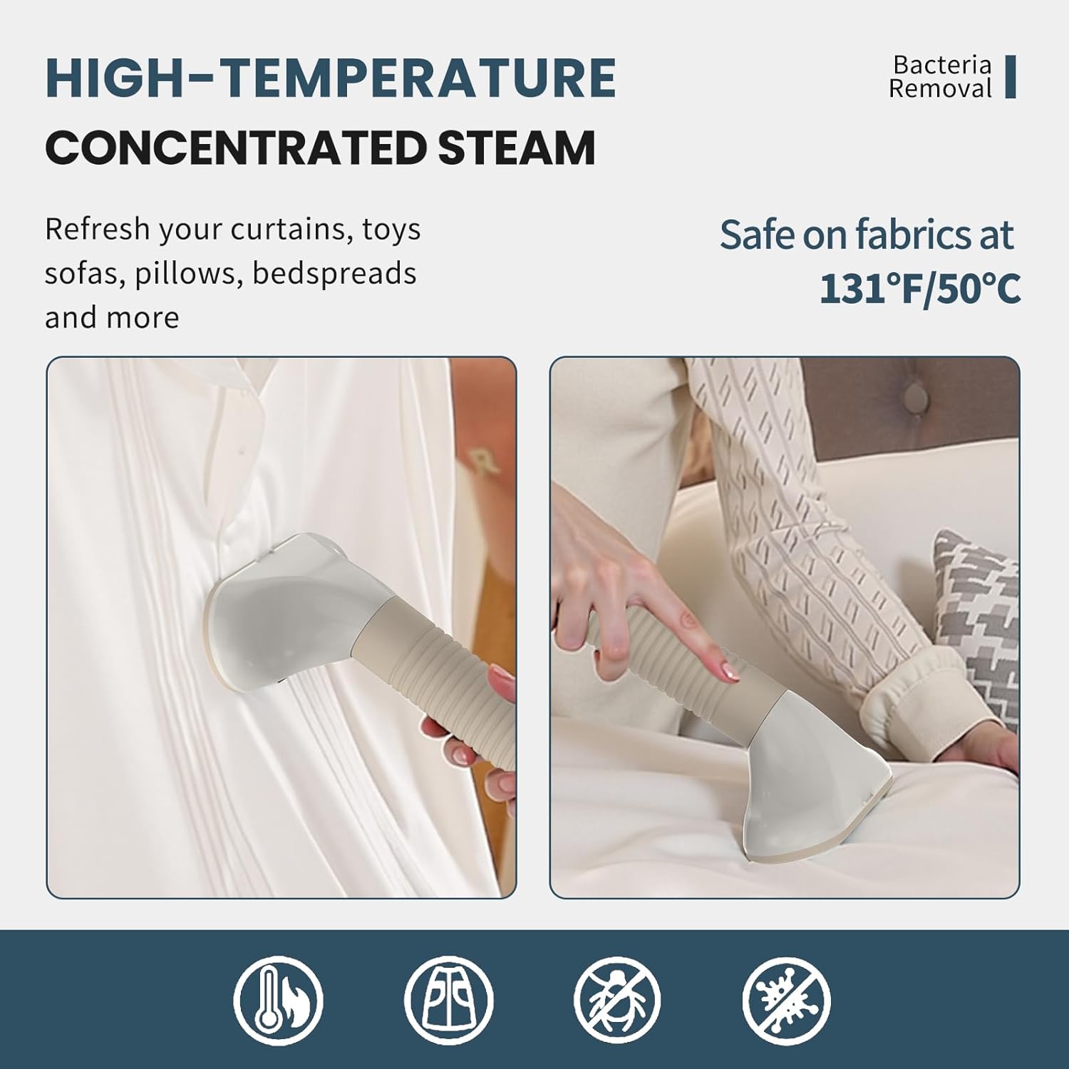 DUMOS Garment Steamer for Clothes Standing, 1500W Efficient Clothes Steamer Standing, 1.7L Water Tank for 55 Min Continuous Steaming with Wheels, Professional Fast Heating Wrinkle Remover