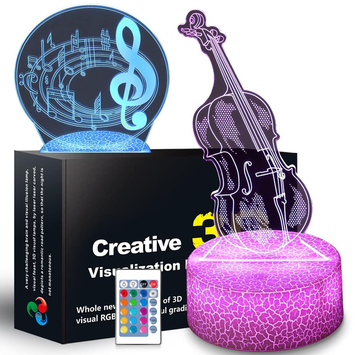 SHWKMOPPE Electric Guitar Night Light Gifts for Kids, 3D Illusion16 Color Change Decor Bedside Lamp with Remote and Smart Touch, Gifts for Christmas Birthday Boys Girls