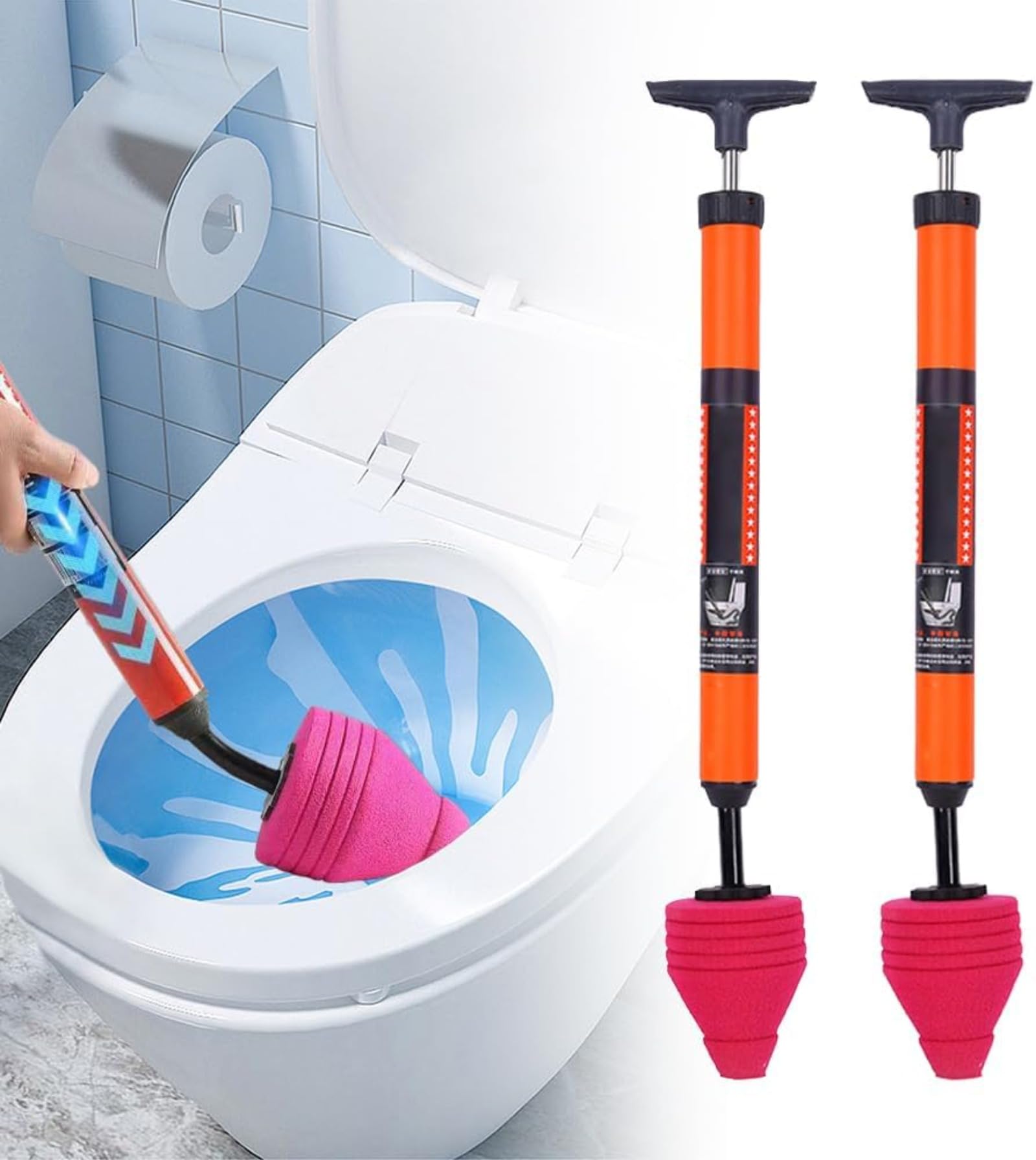 CAIWEIJUN Toilet Unblocker, 2025 New Plunger Toilet Unblocker Plunger, Toilet Plungers for Unblocking Bathtub, Shower, Floor,Drain and Pipe Clog
