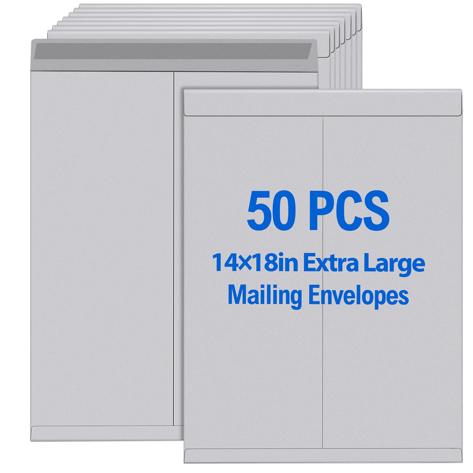 Motipuns 50 Pcs 14'' x 18'' Large Mailing Envelopes 32lb with Gummed Flaps