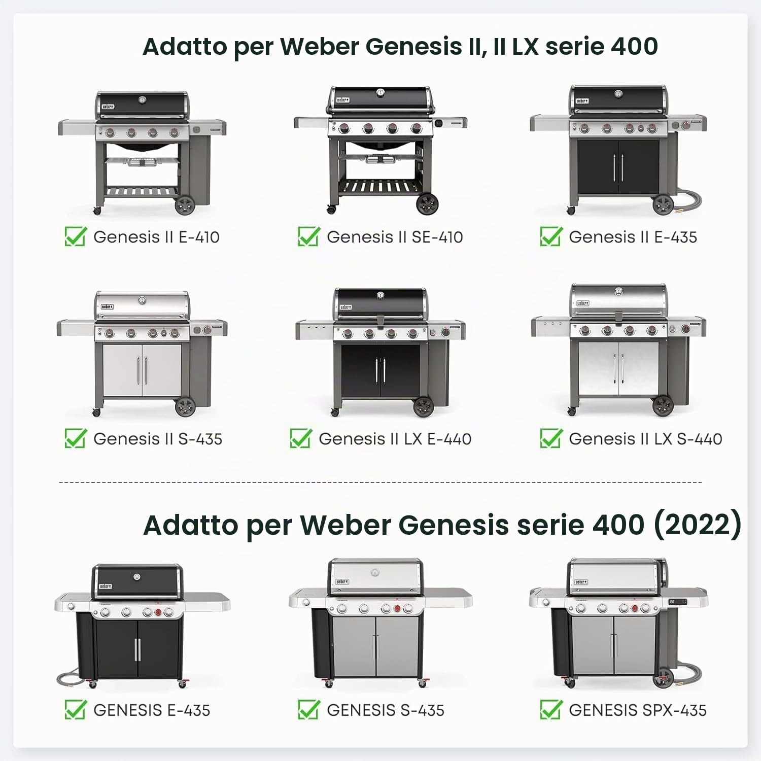 onlyfire Flat Top Piastra per Barbecue in Acciaio Inossidabile per Griglie a Gas Weber Genesis II & II LX 400 Series, Plancha con Sistema di Grasso e Maniglia Staccabile, 82,5 × 47 × 3,8 cm