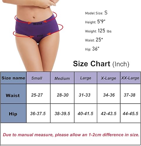 Miniatura 6 de HATSURE Ropa interior para el período para mujer, a prueba de fugas, de algodón, para la noche, bragas menstruales (paquete múltiple)