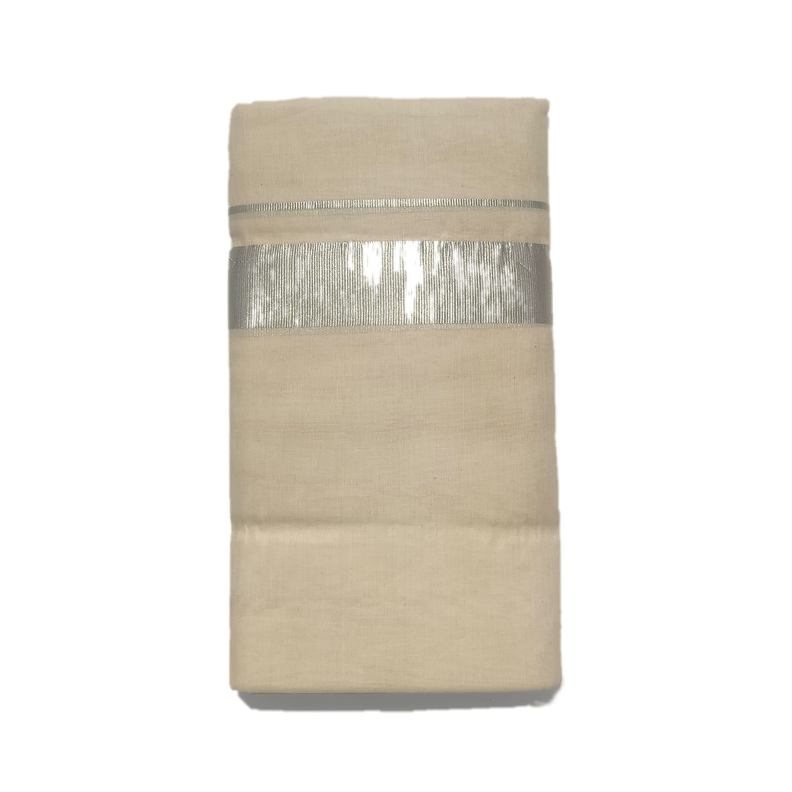 ChaithramDhoti | Kasavu Mundu | Double Dhoti | Unbleached | 100% Cotton