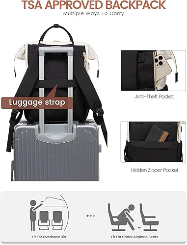 Miniatura 5 de LOVEVOOK - Mochila de computadora portátil para mujer, mochila de 17 pulgadas, para enfermeras, para trabajo, escuela, universidad, bolsas de viaje