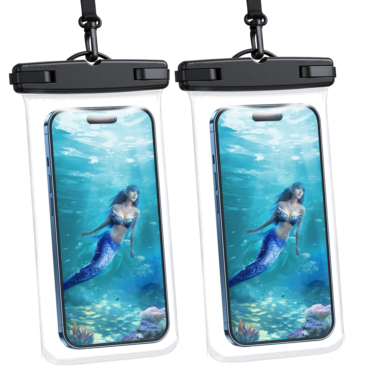Seaqinhey Waterproof Phone Pouch, Waterproof Phone Case for iPhone 16e 16 15 14 13 12 Pro Max, IPX8 Cellphone Dry Bag Case Lanyard Beach Cruise Ship