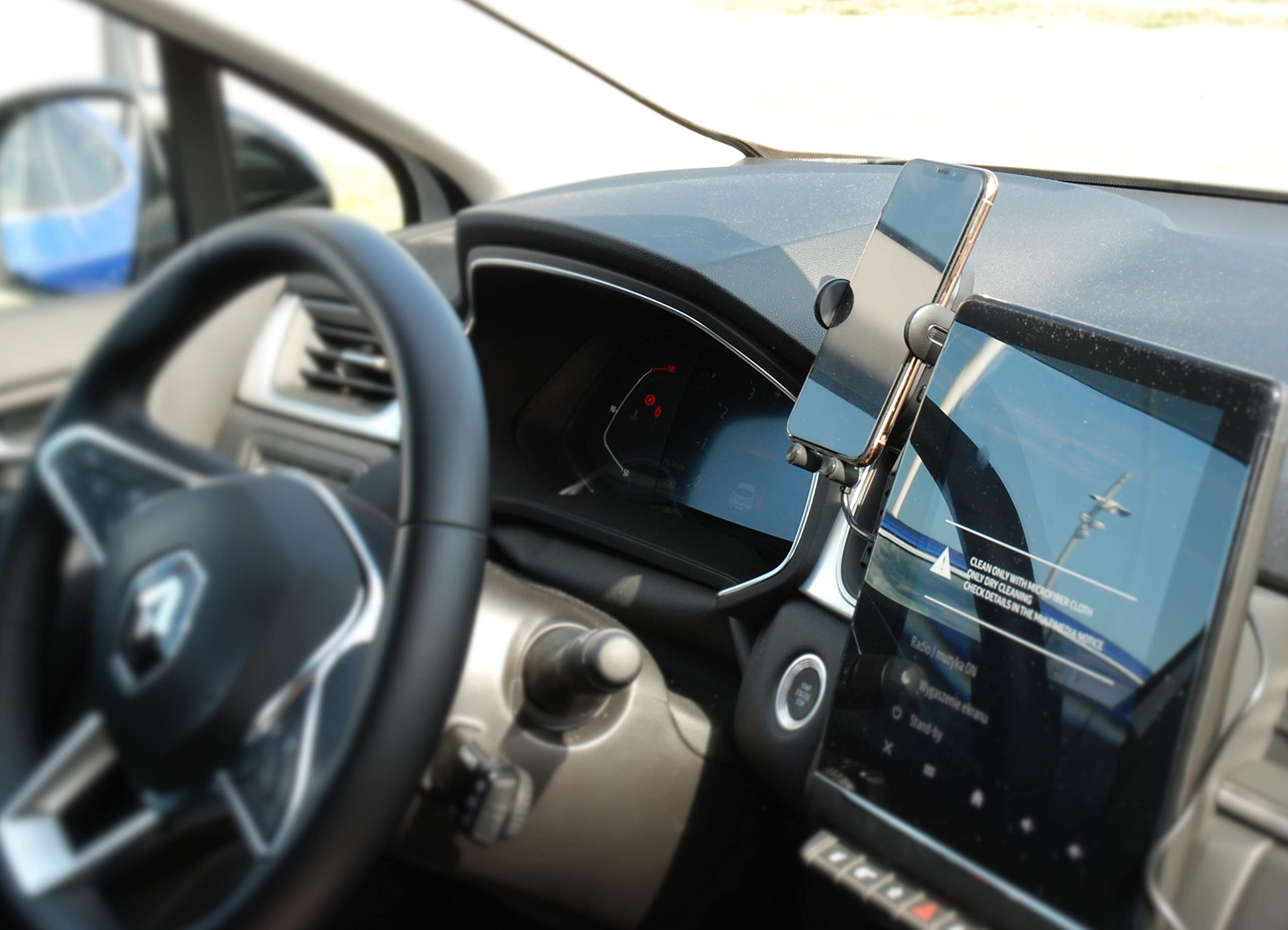 Supporto per Cellulare da 15W, con funzione di ricarica induttiva, Porta Cellulare Compatibile con Renault Captur 2 II, senza fili