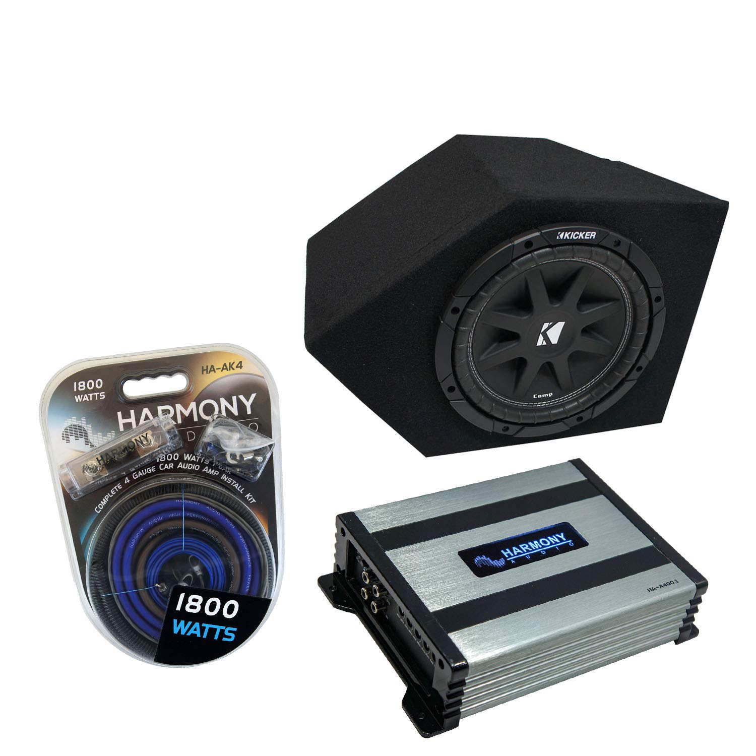 Harmony Audio HA-A400.1 Compatible w Chevy Camaro Coupe 1993-2002 Passenger Side Class D Mono 800W Sub Amp, 43C104 10
