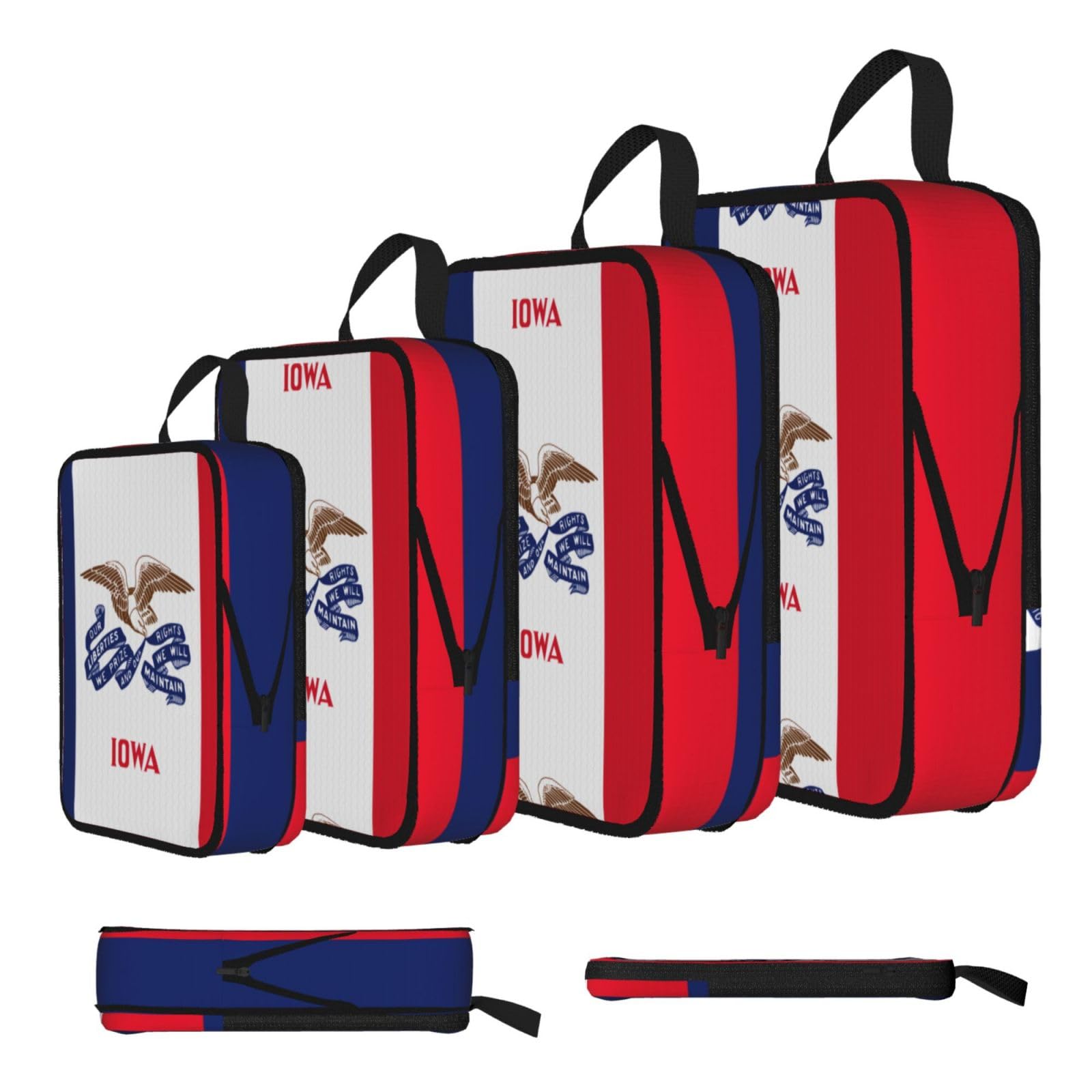 Iowa state flag Compression Packing Cubes 4 Piece Set