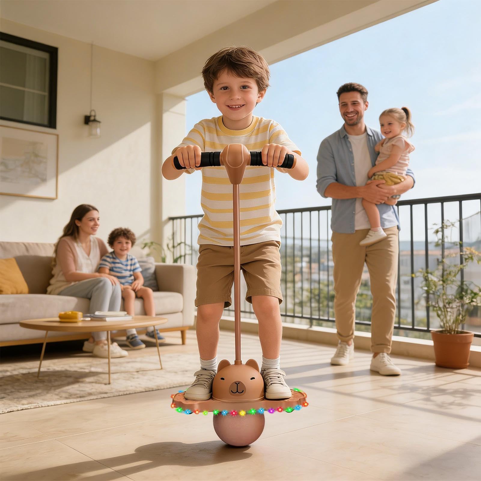 Bola rebozante para niños, juguetes interactivos inflables para equilibrar – Bolas con asas para saltos, para escuela, casa, jardín, ejercicio y fiestas de cumpleaños Navidad para niños y niñas