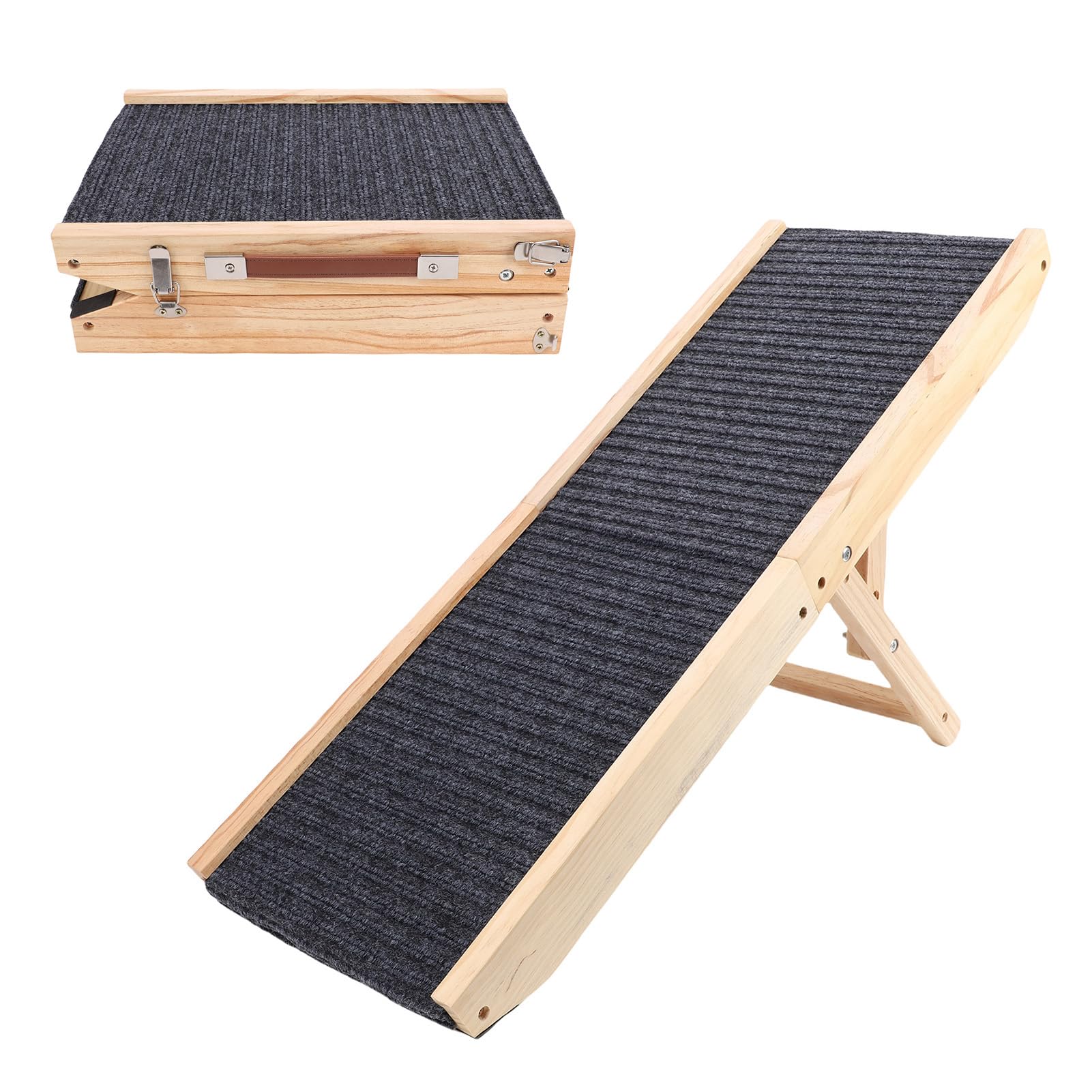 Rampa Plegable para Perros, Escaleras, Rampa de Madera Portátil para Perros Pequeños y Medianos, Viaje a Casa