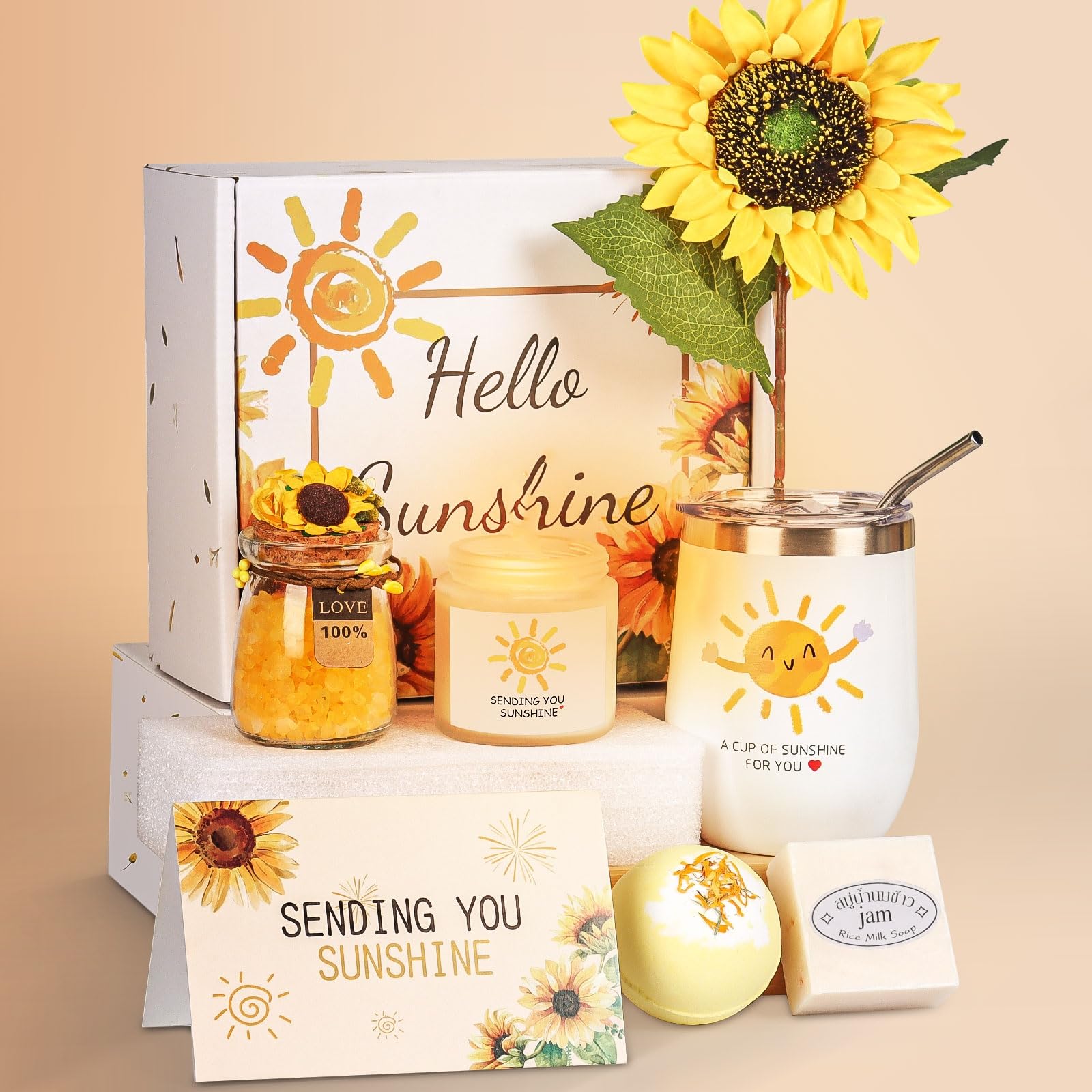 Get Well Soon Gifts for Women - Sunflower Sending You Sunshine - Birthday Gift for Women, Mom, Best Friend Care Package - Feel Better for Sick Friends After Surgery Thinking of You