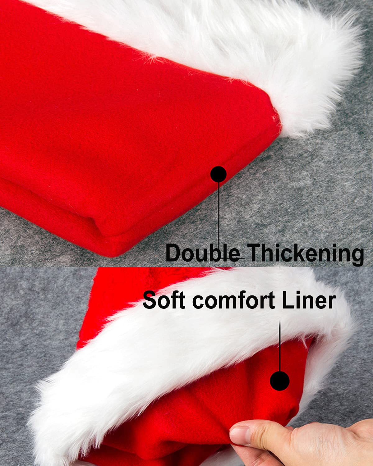 KONVINIT Cappello Babbo Natale Cappelli Natalizi Caldo Natale Cappello Peluche Cappelli Babbo Natale Cappellino Babbo Natale Adulti per uomo e donna