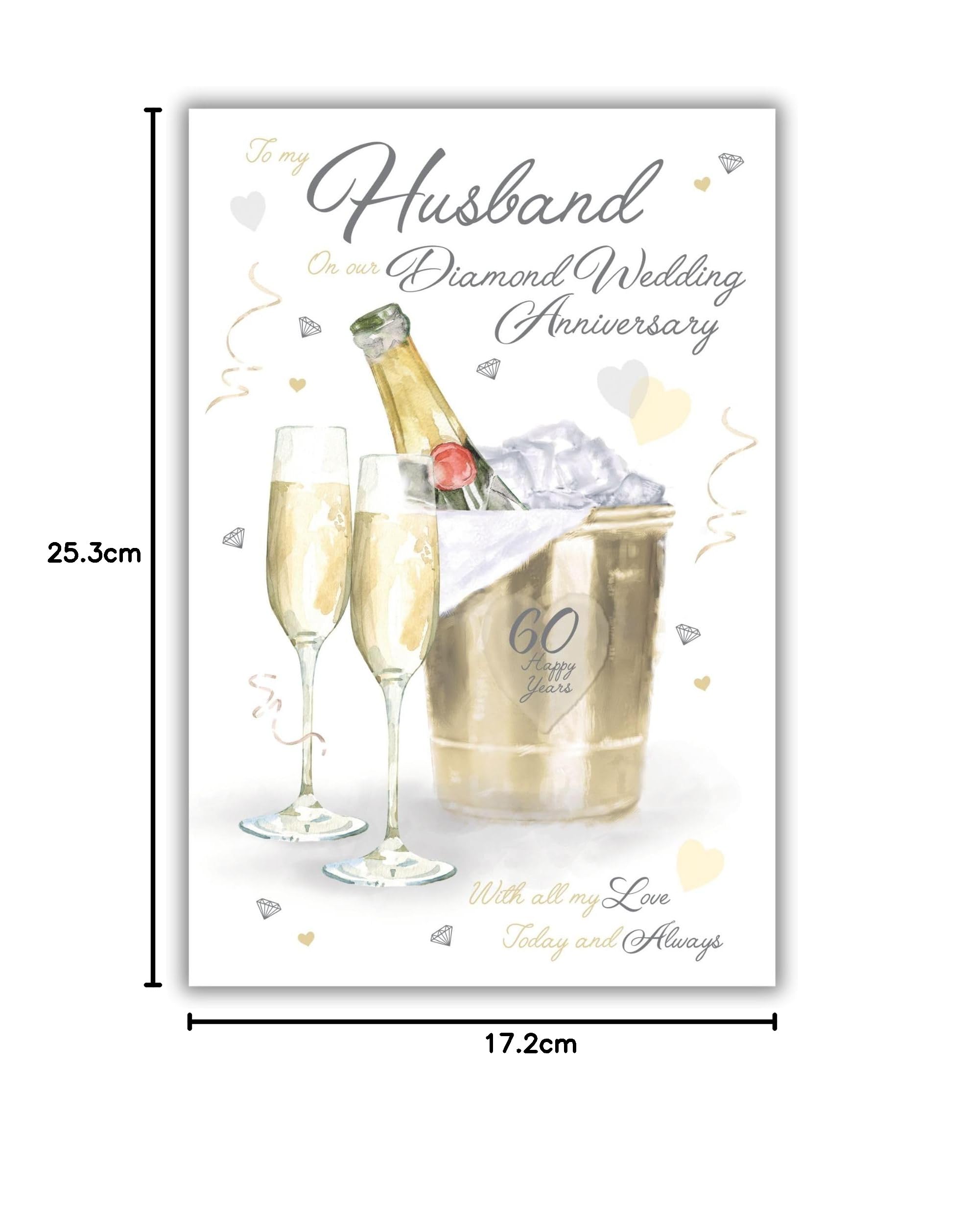 BENNLOOS Biglietto Jumbo Per 60° Anniversario Di Matrimonio – Design Retrò Con Busta Dorata