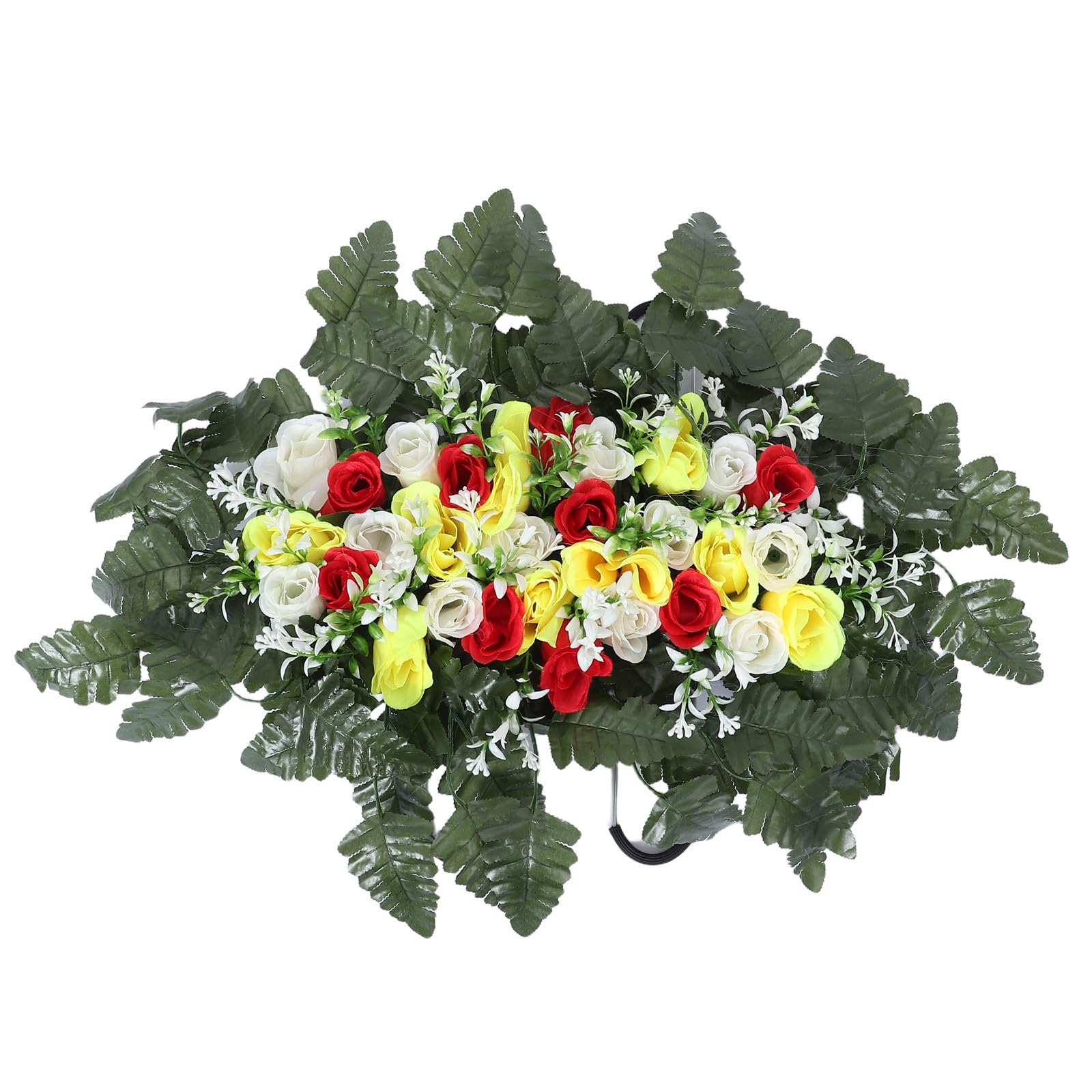 IMIKEYA Fiori Artificiali in Tessuto e Ferro Resistenti alle Intemperie Colori Vivaci per Lapidi per Decorazioni Commemorative e Servizi Funebri